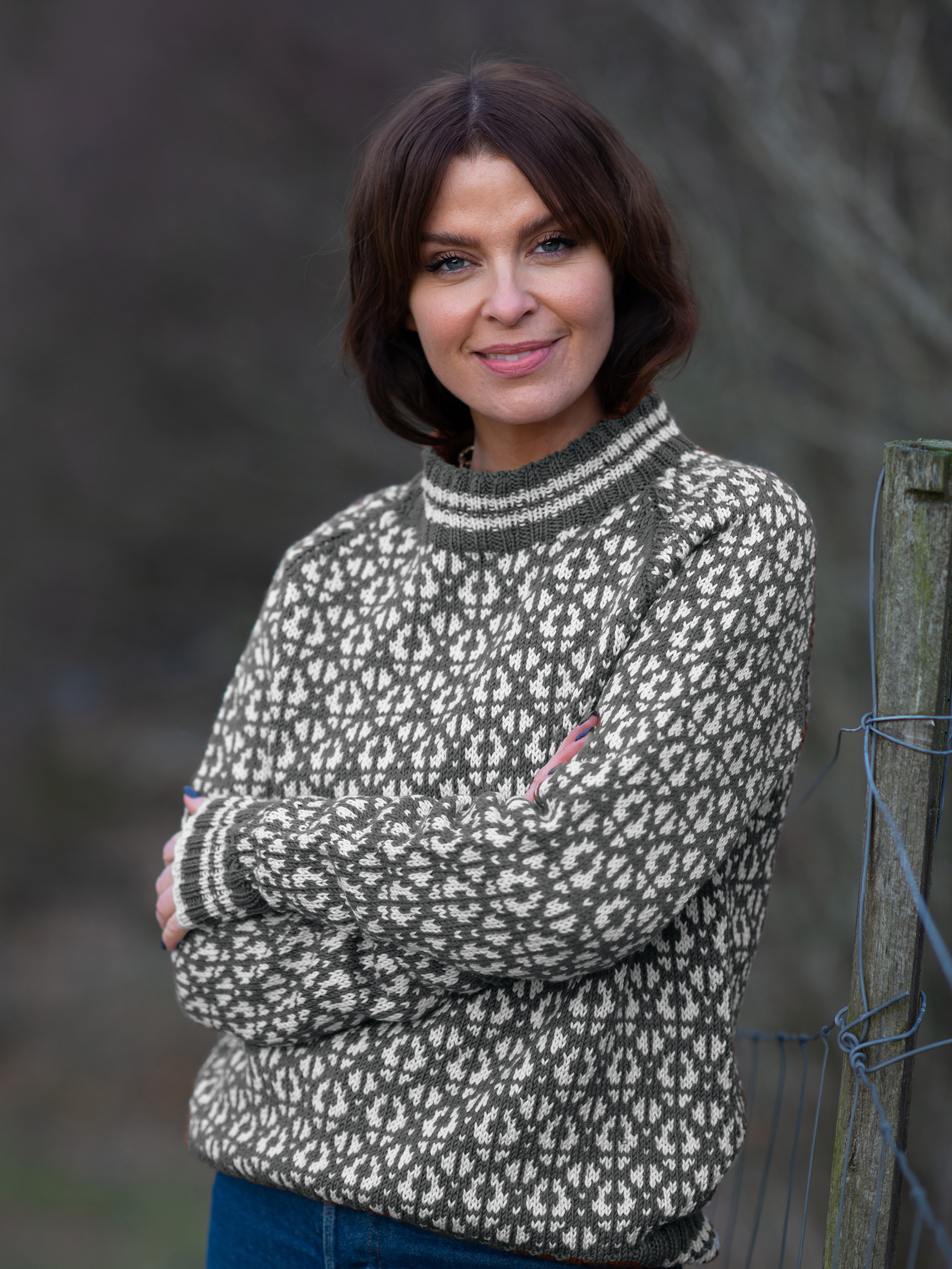 Flokk tröja dam gråmelerad/kitt