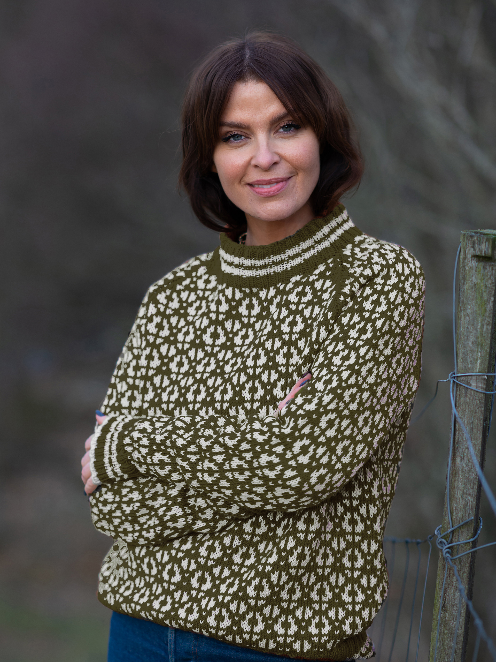 Flokk tröja dam oliv/kitt