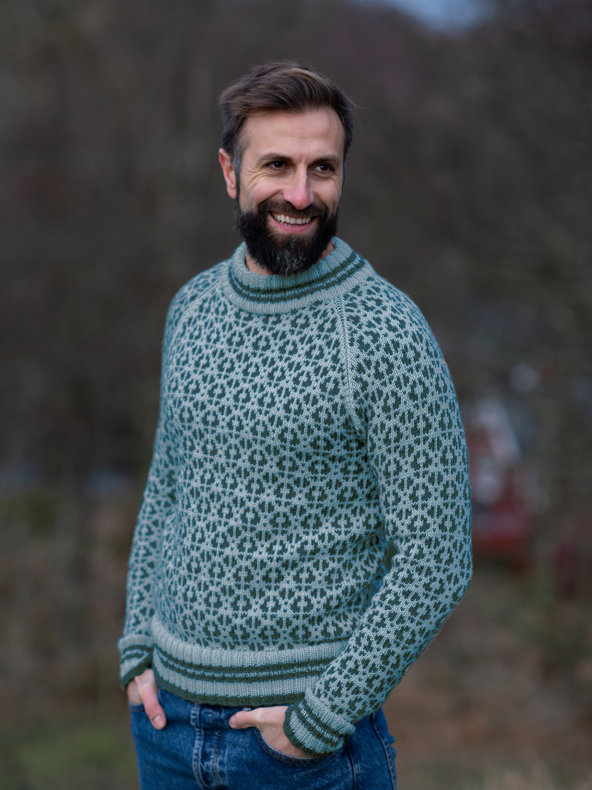 Flokk tröja herr petrol