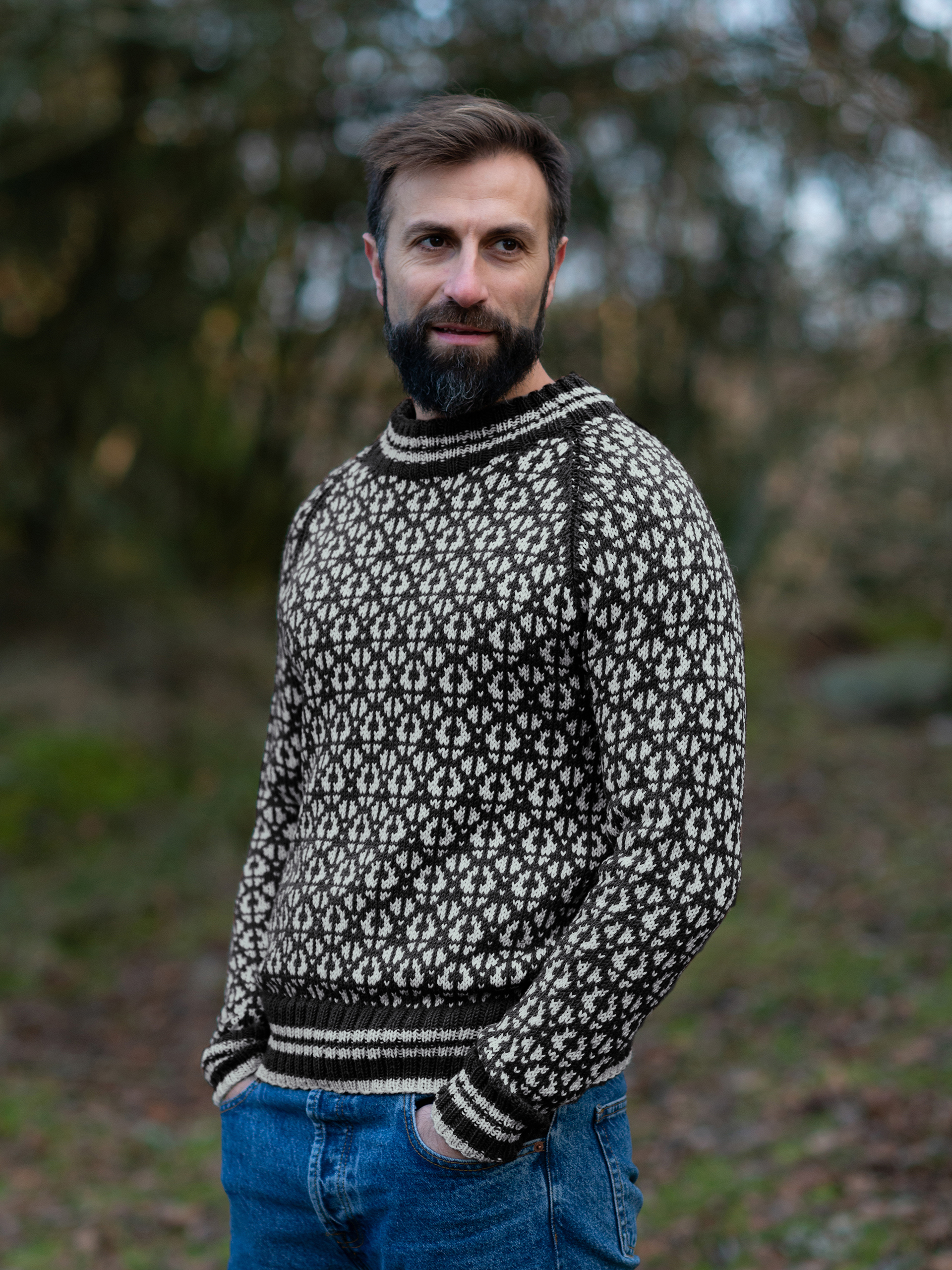 Flokk tröja herr svart/kitt