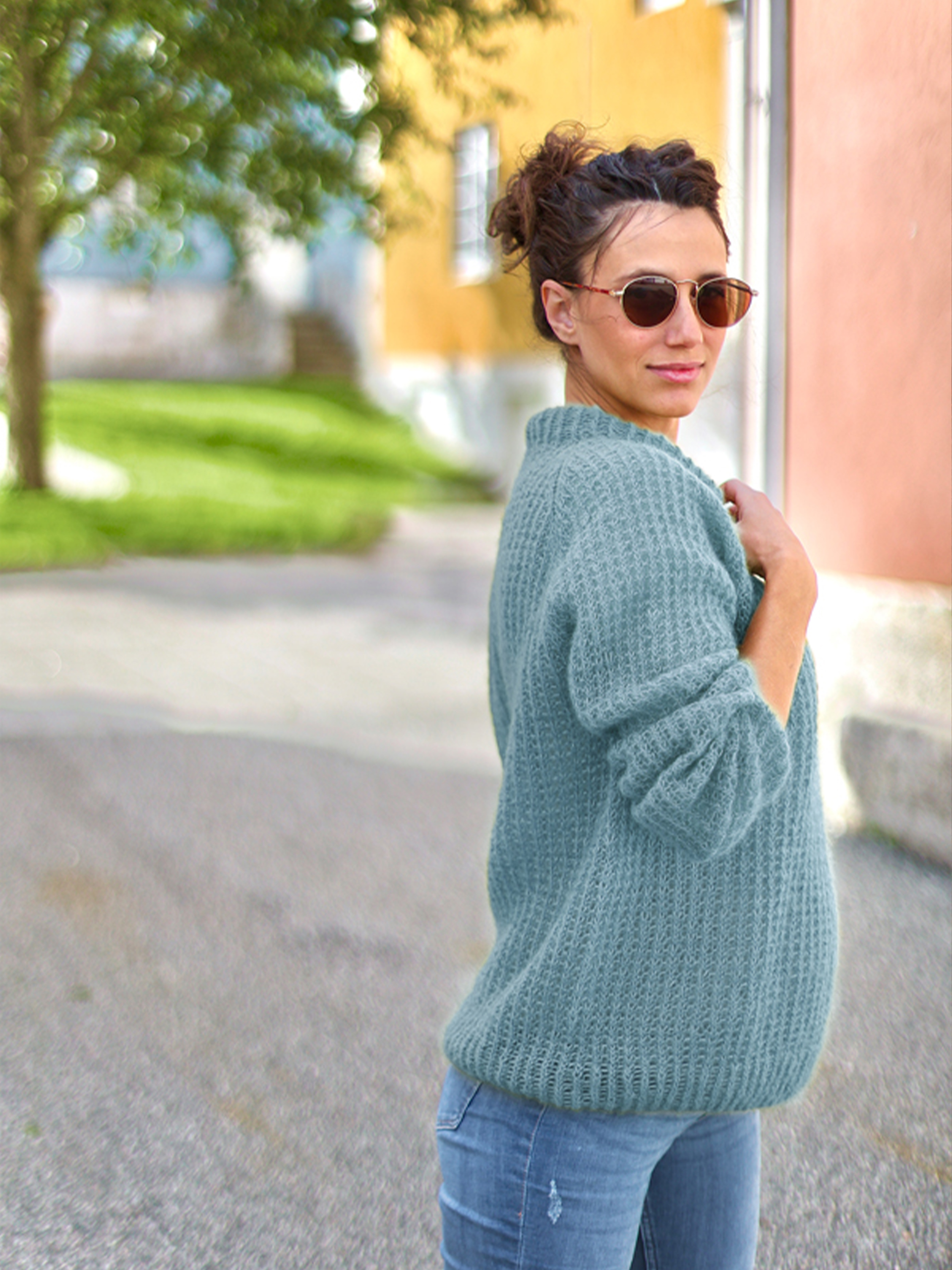 FRID tröja ljus petrol