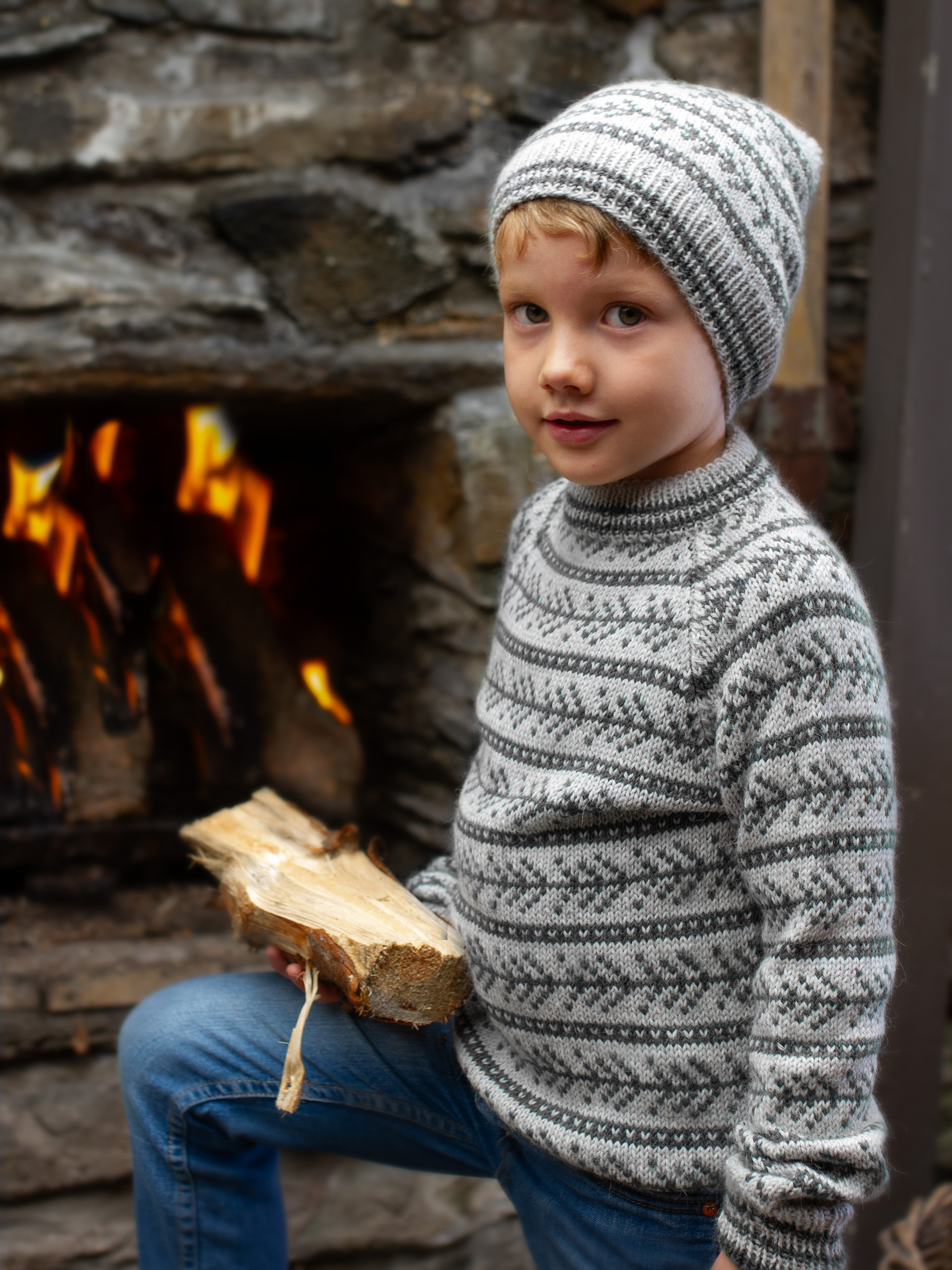 GRANSKOTT tröja & mössa mini grå