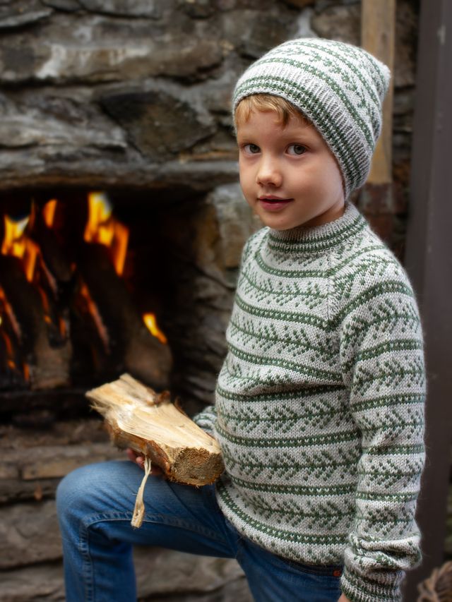 GRANSKOTT tröja & mössa mini ljus grå