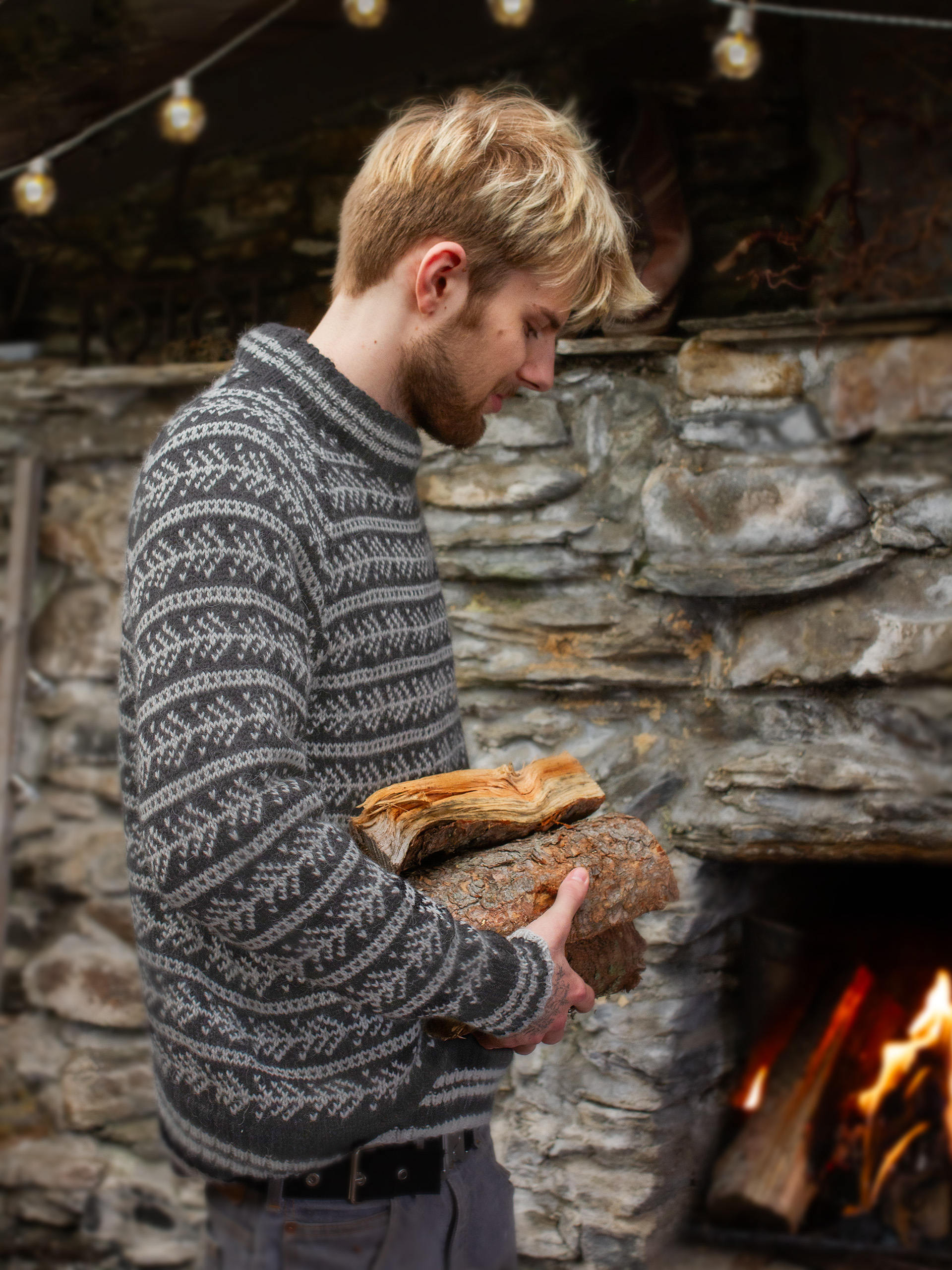 GRANSKOTT tröja mörk gråmelerad