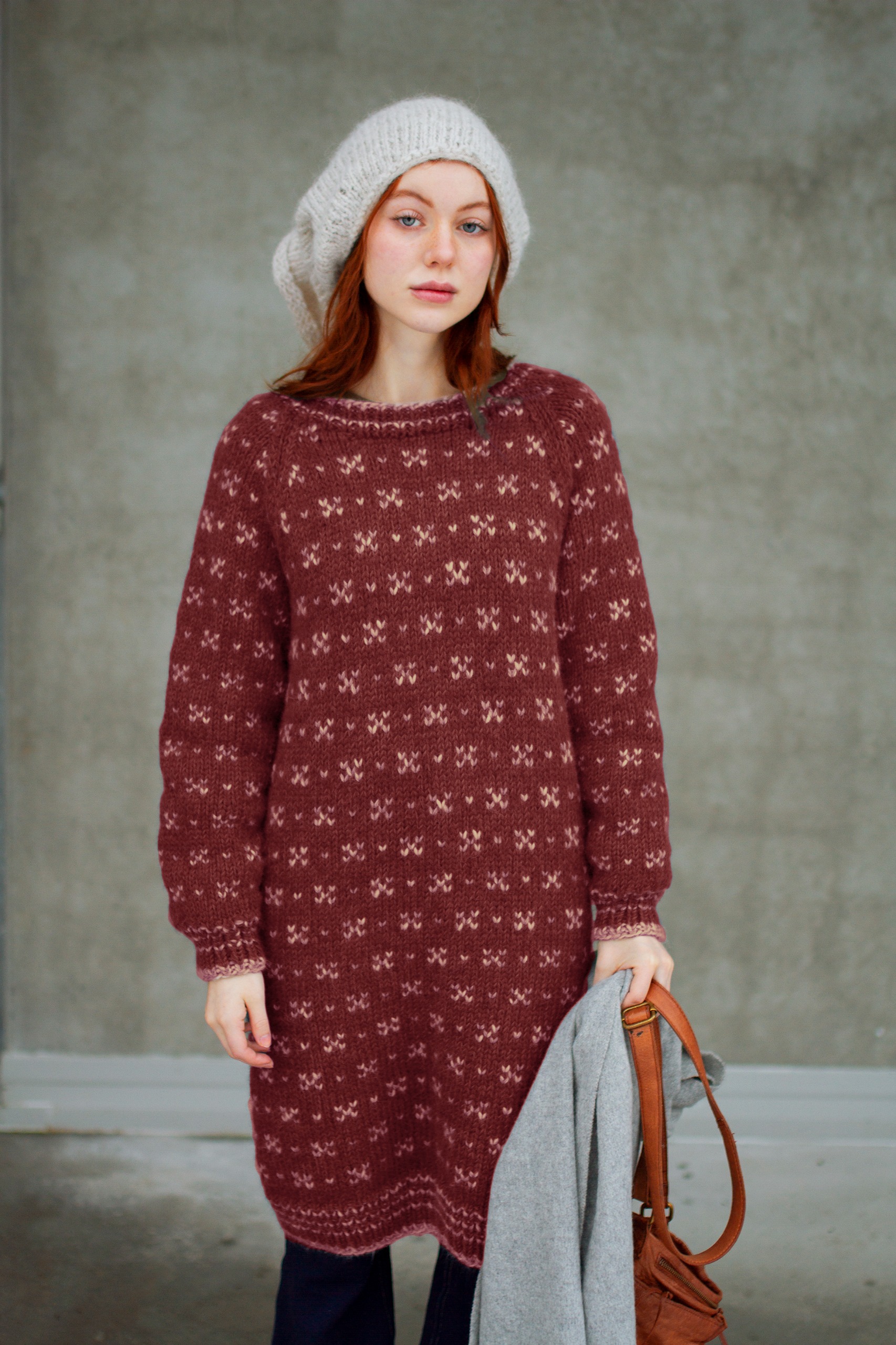 HUSAVIK klänning vinröd