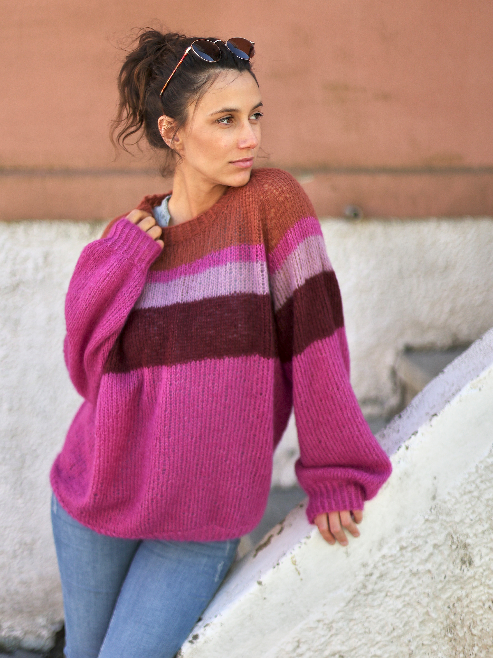 INDIE tröja mörk rosa