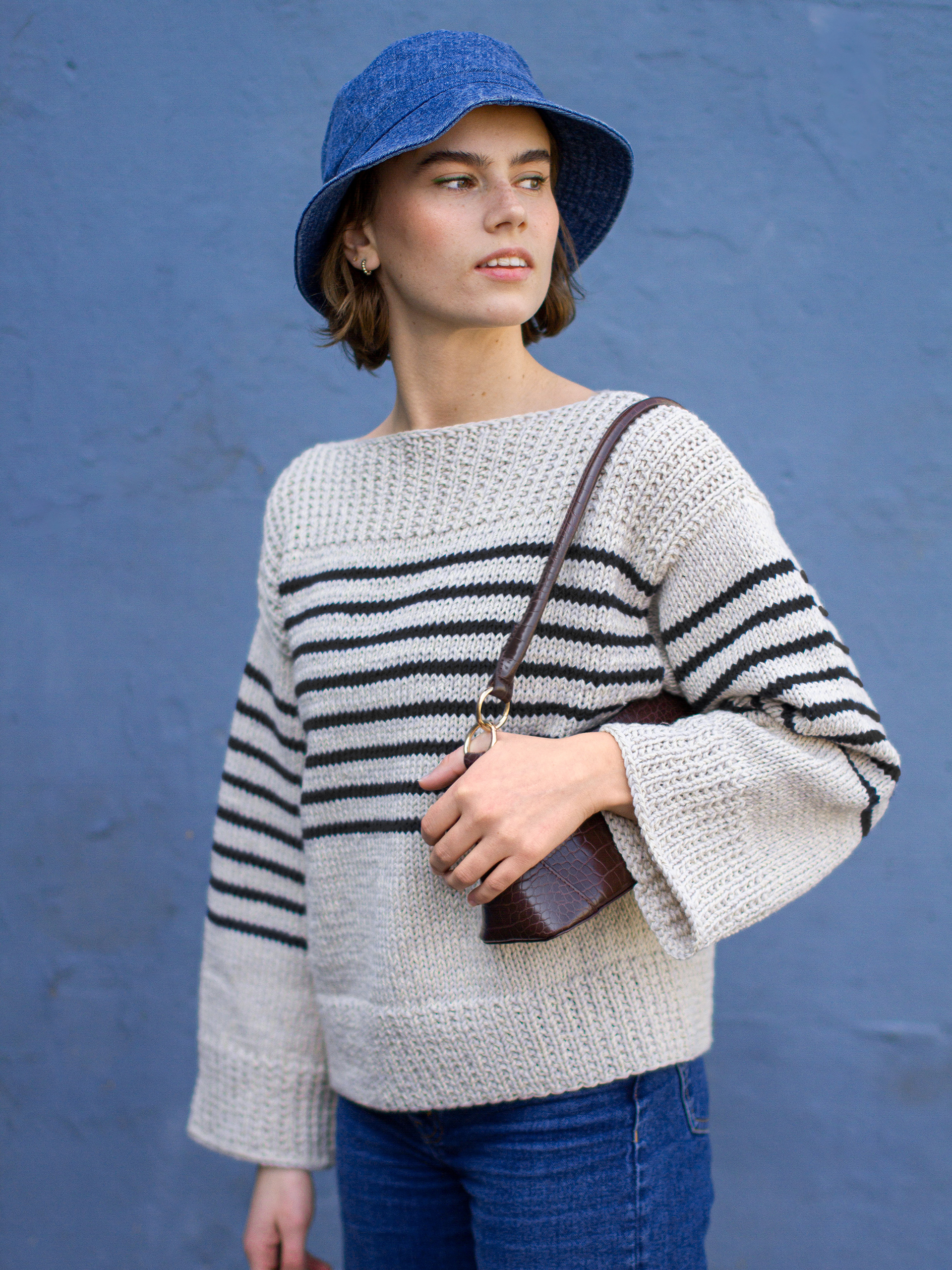 JEAN tröja ljus beige/svart