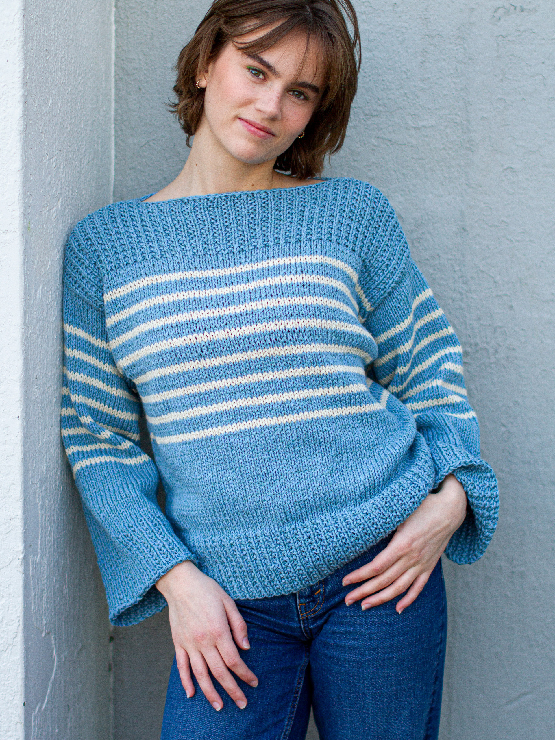 JEAN tröja ljus jeansblå