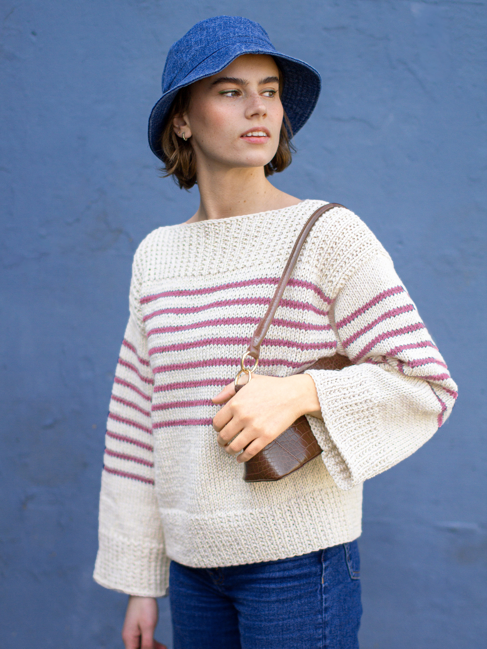 JEAN tröja natur/gammelrosa