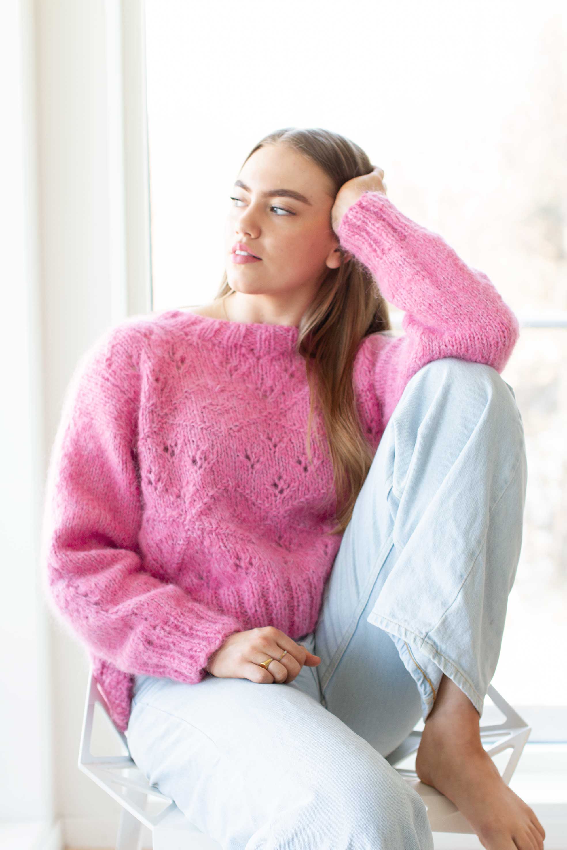 Johanna tröja stark rosa