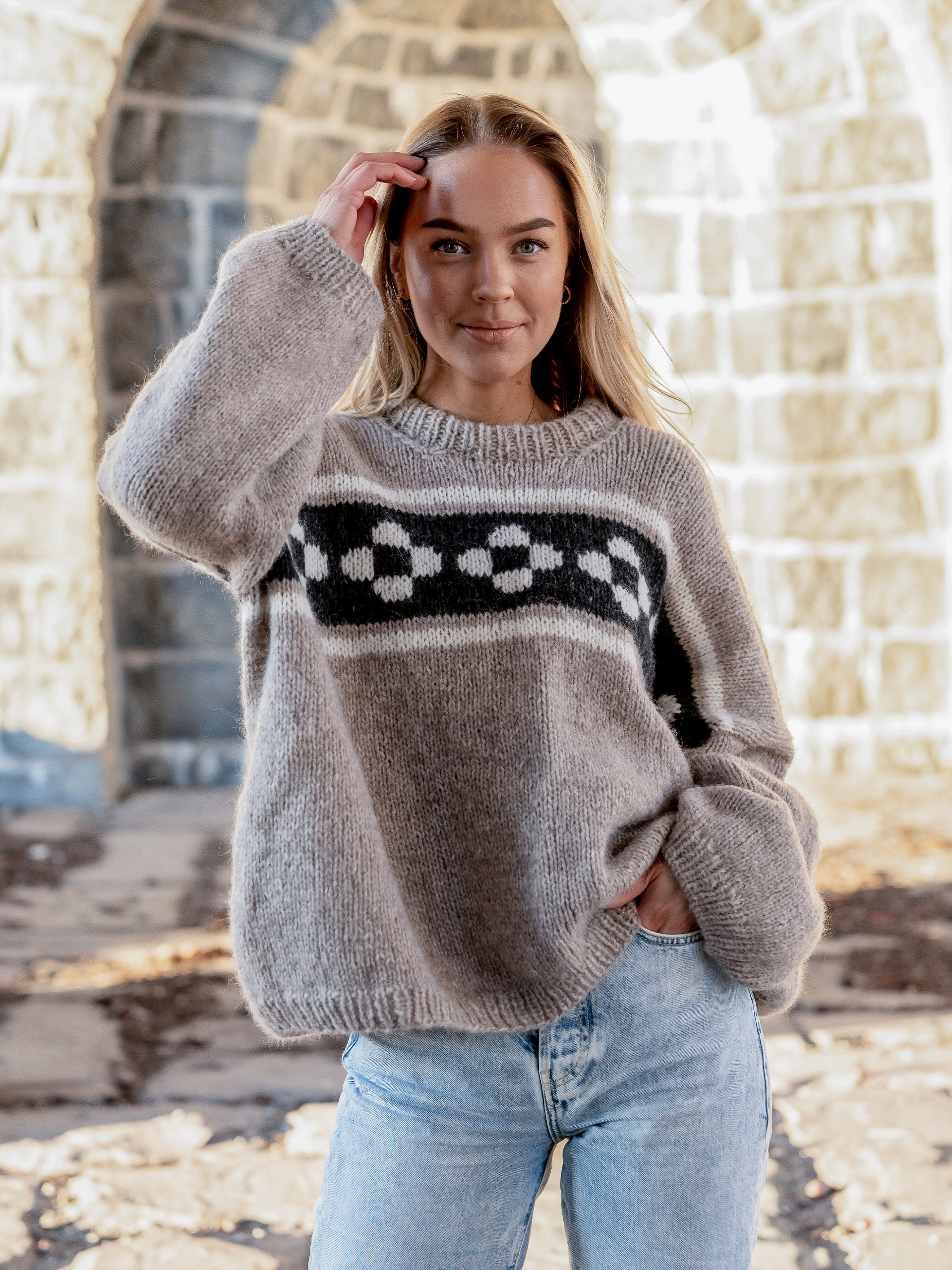 Lukmolykkja tröja beige