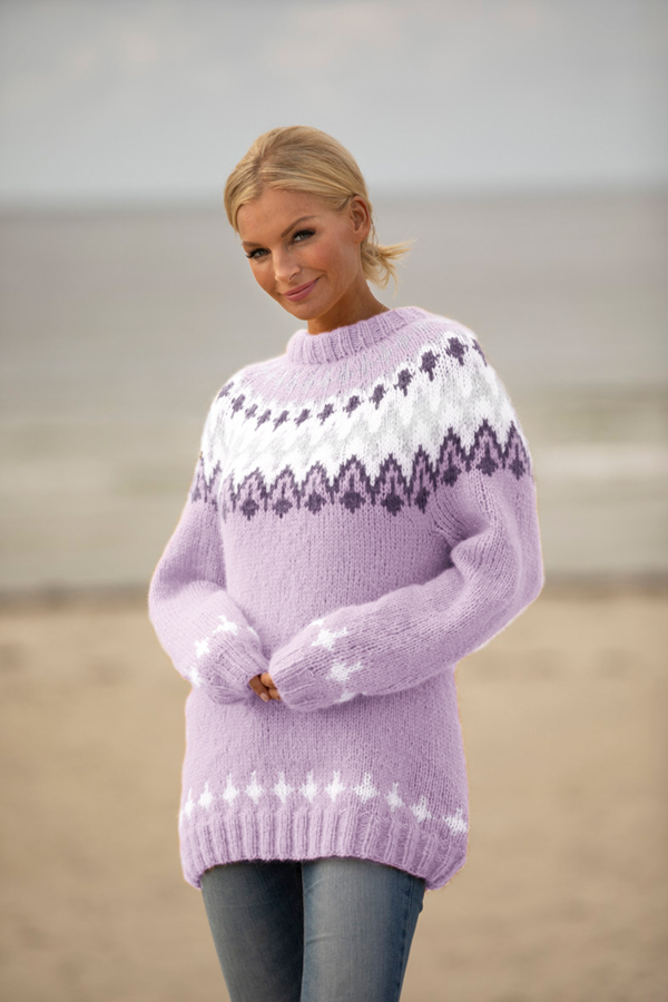 1922-4 Takk tröja ljus lila