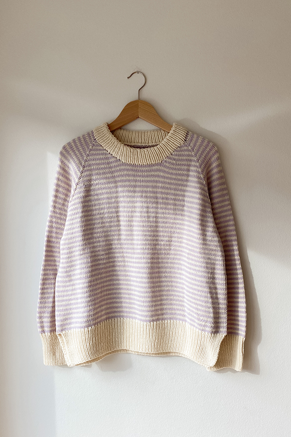 BARCODE SWEATER natural white/lilac
