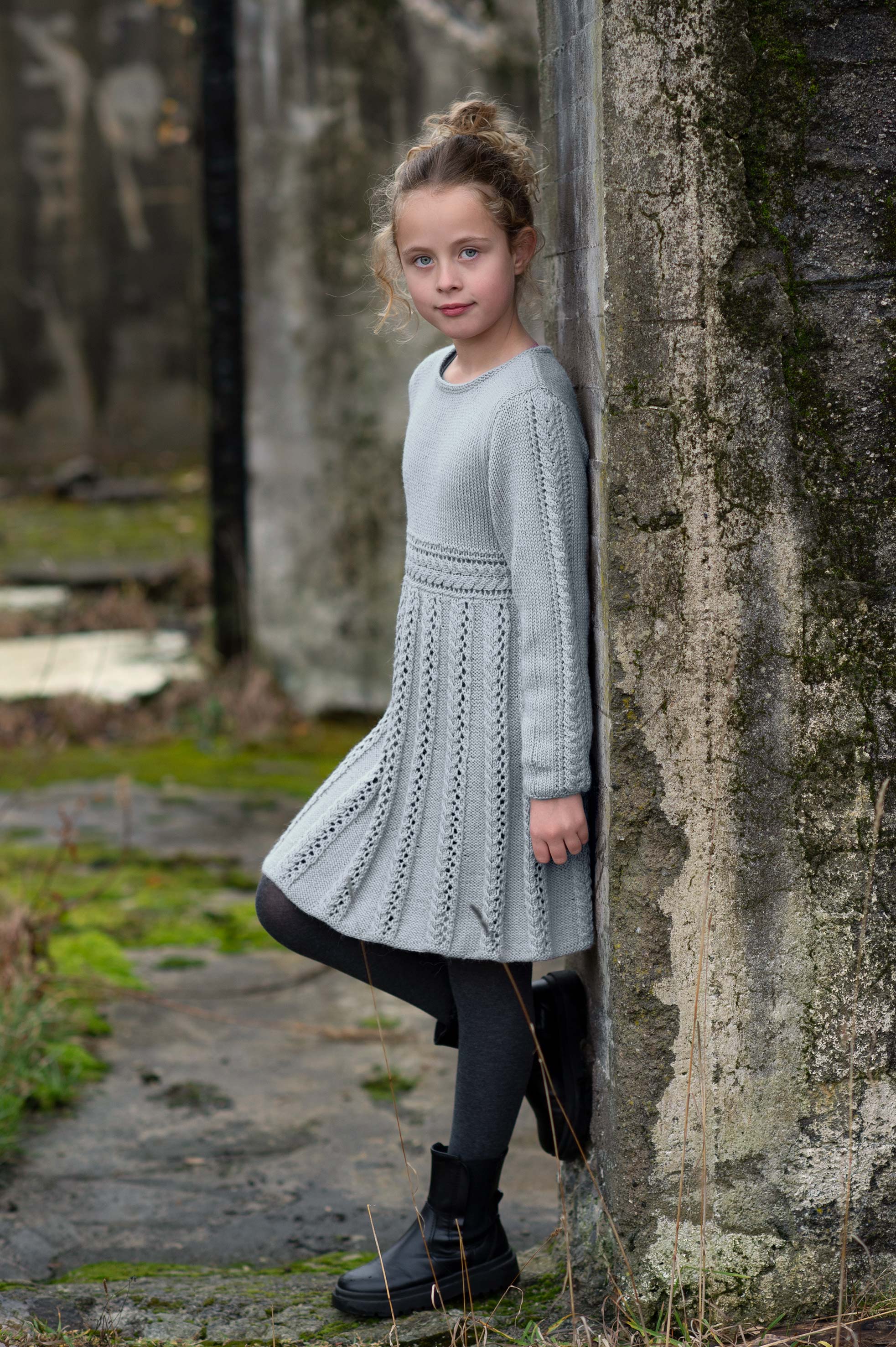 NELIA klänning ljus gråblå