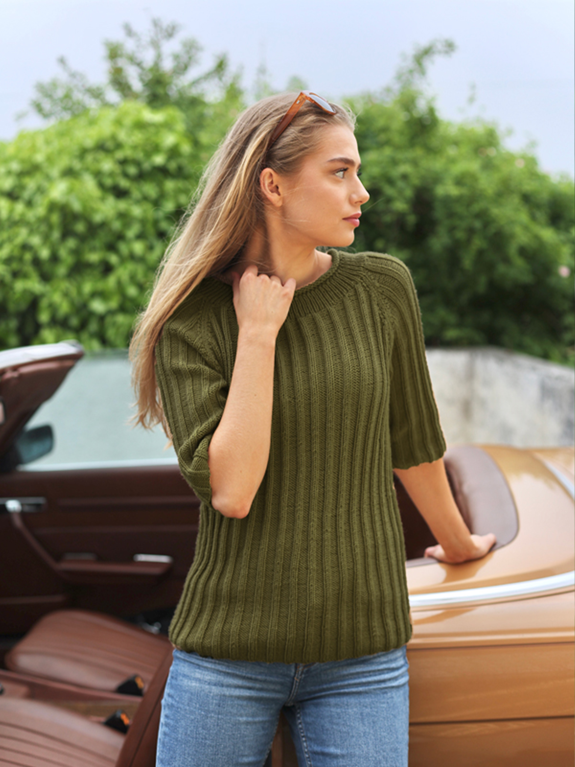 Nelli topp mörk oliv