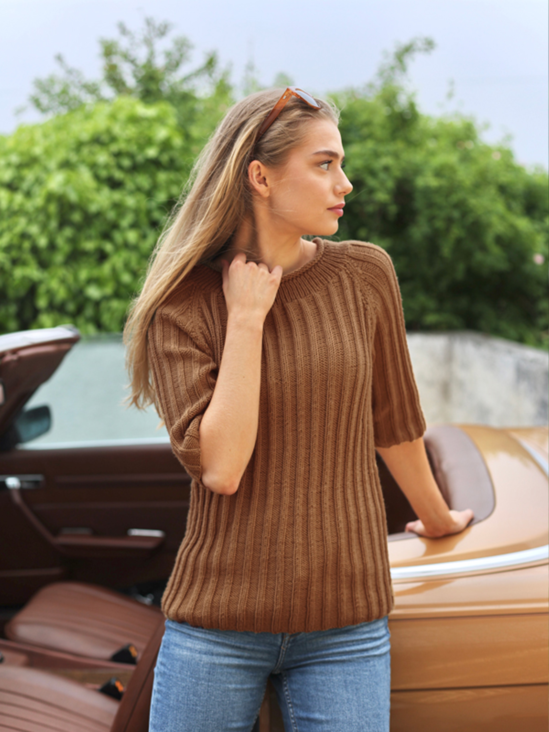 Nelli topp varmgulbrun