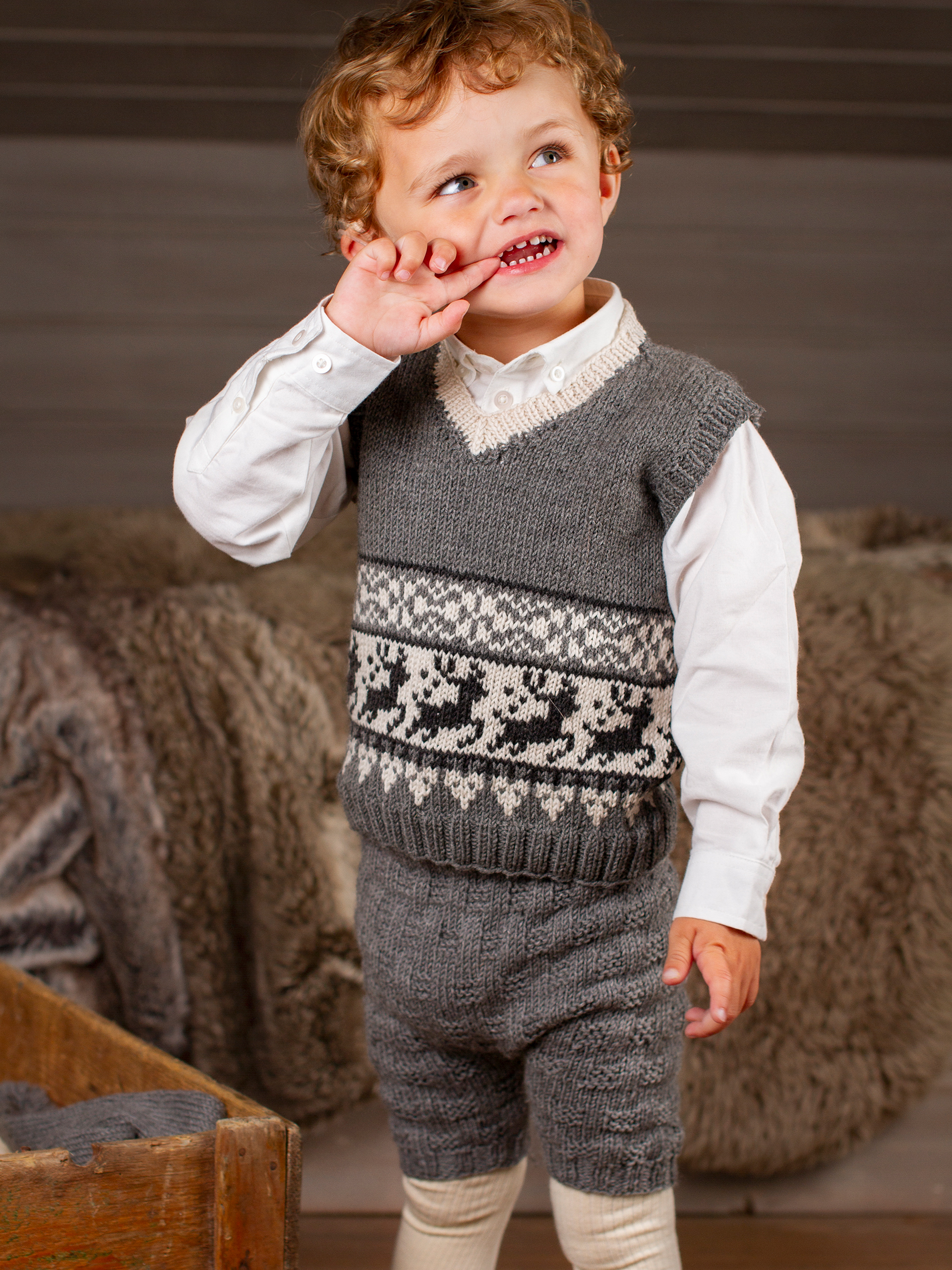 REINDANS väst gråmelerad