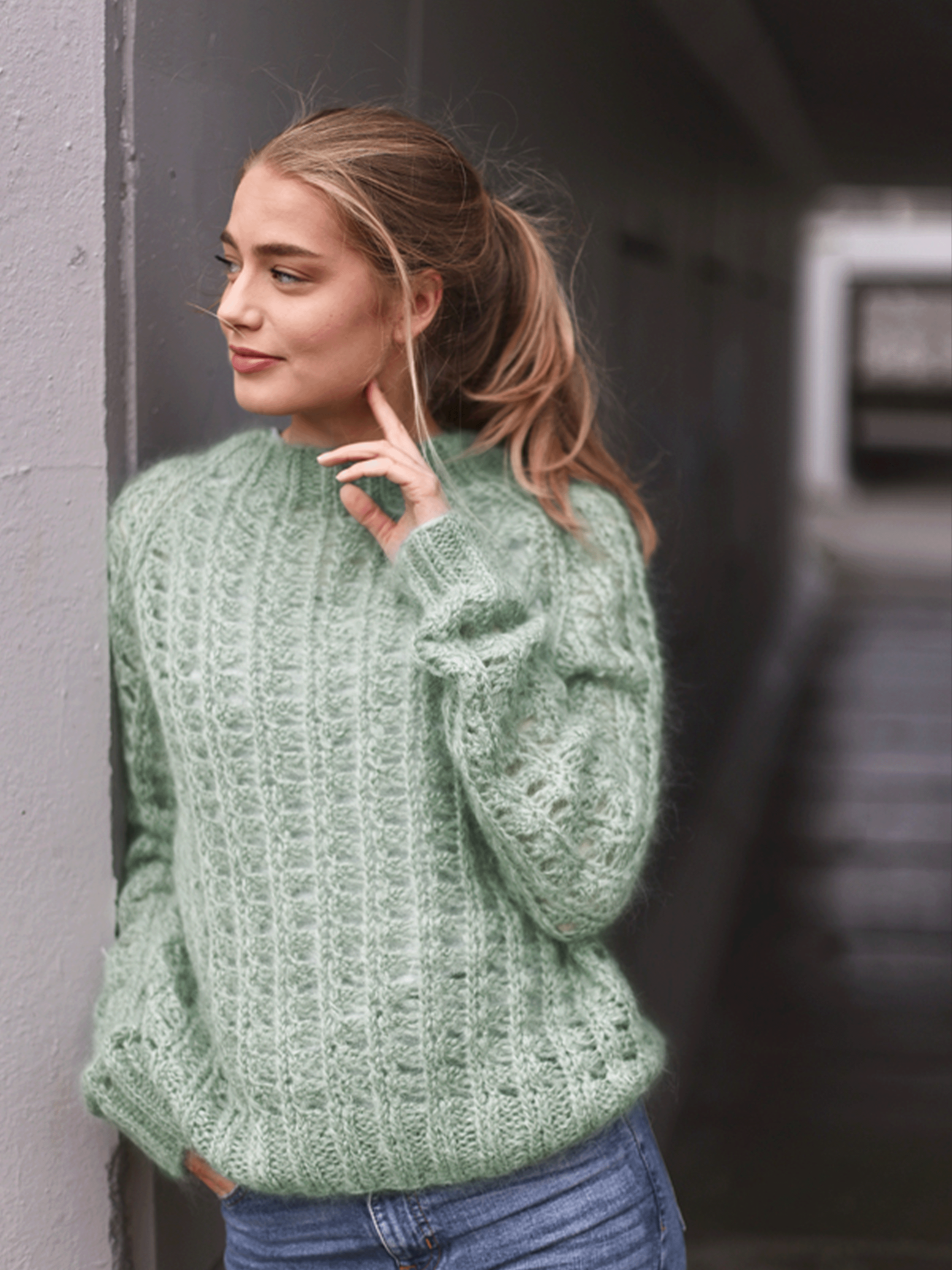 SO HALLY tröja mintgrön