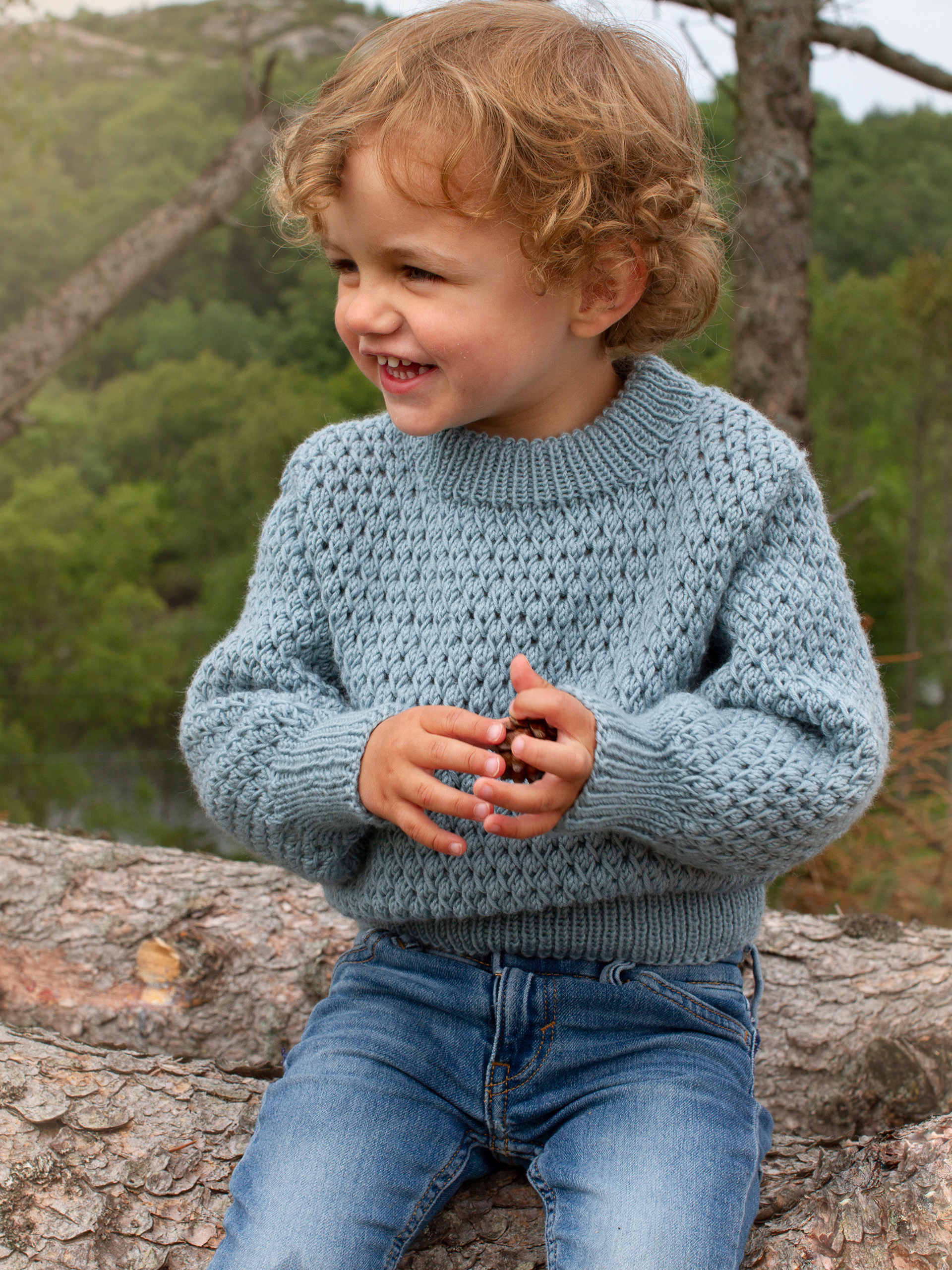 STAVA tröja ensfärgad lys petrol