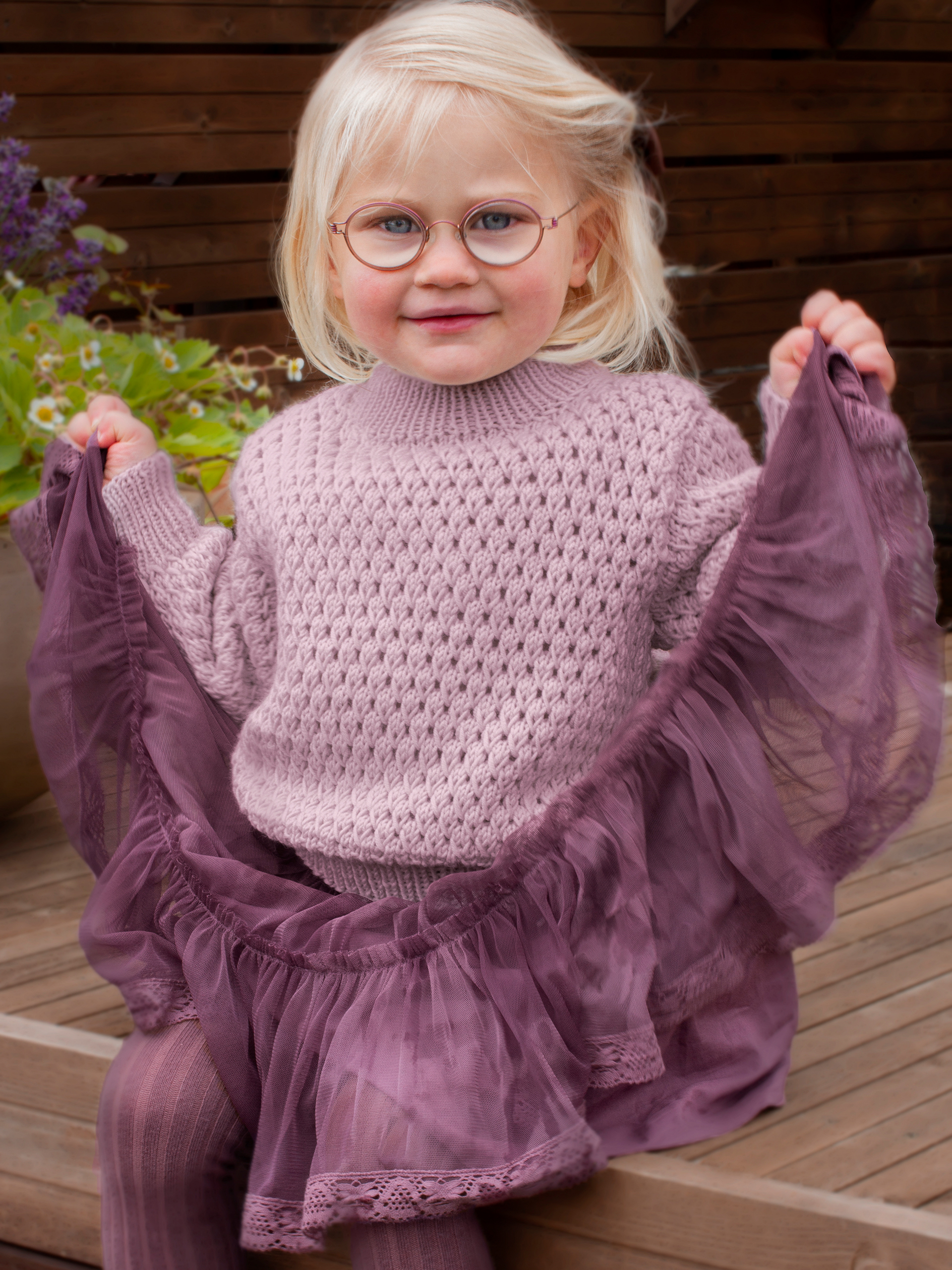 STAVA tröja ensfärgad pudderrosa