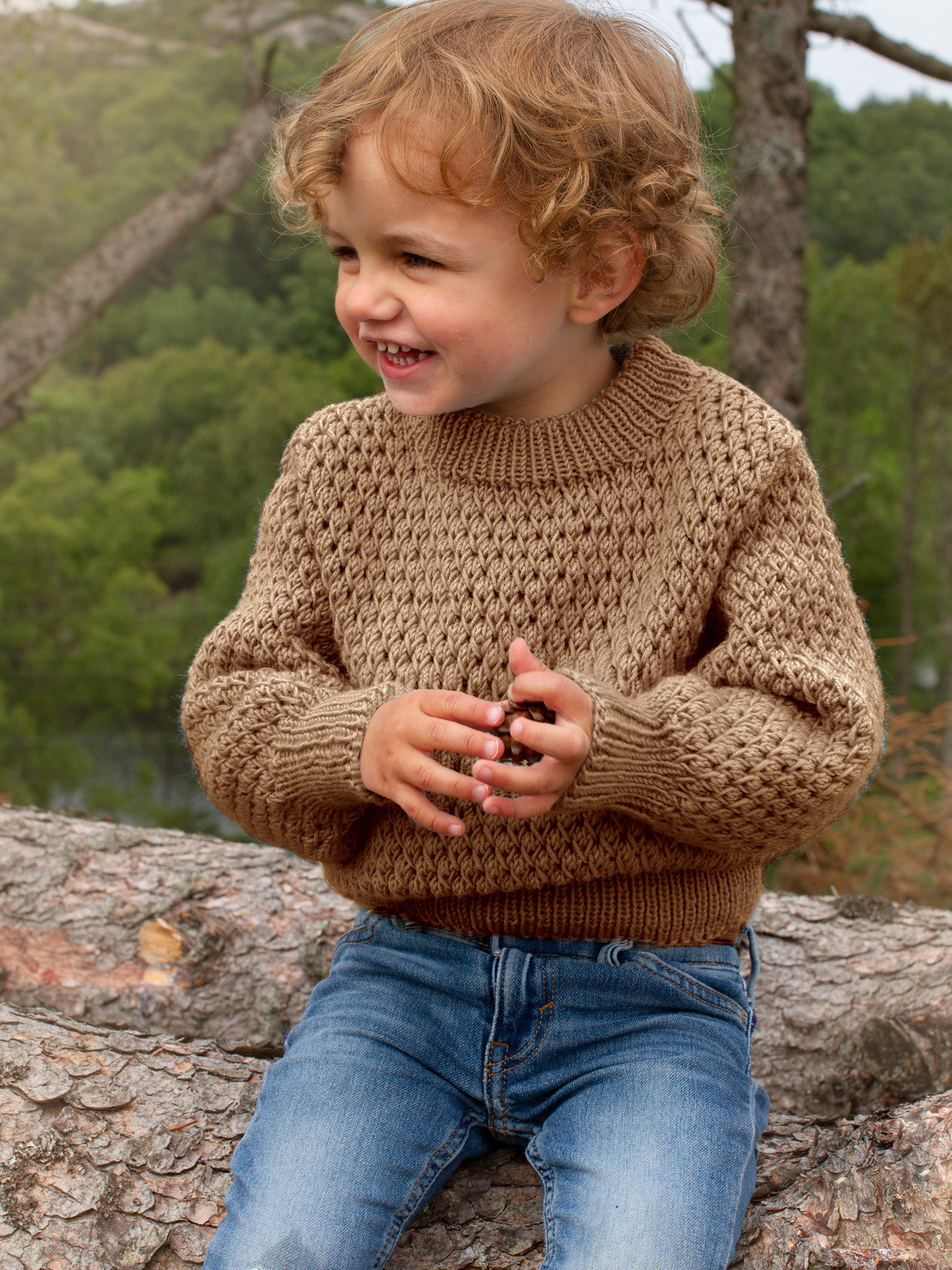 STAVA tröya ensfärgad varm beige