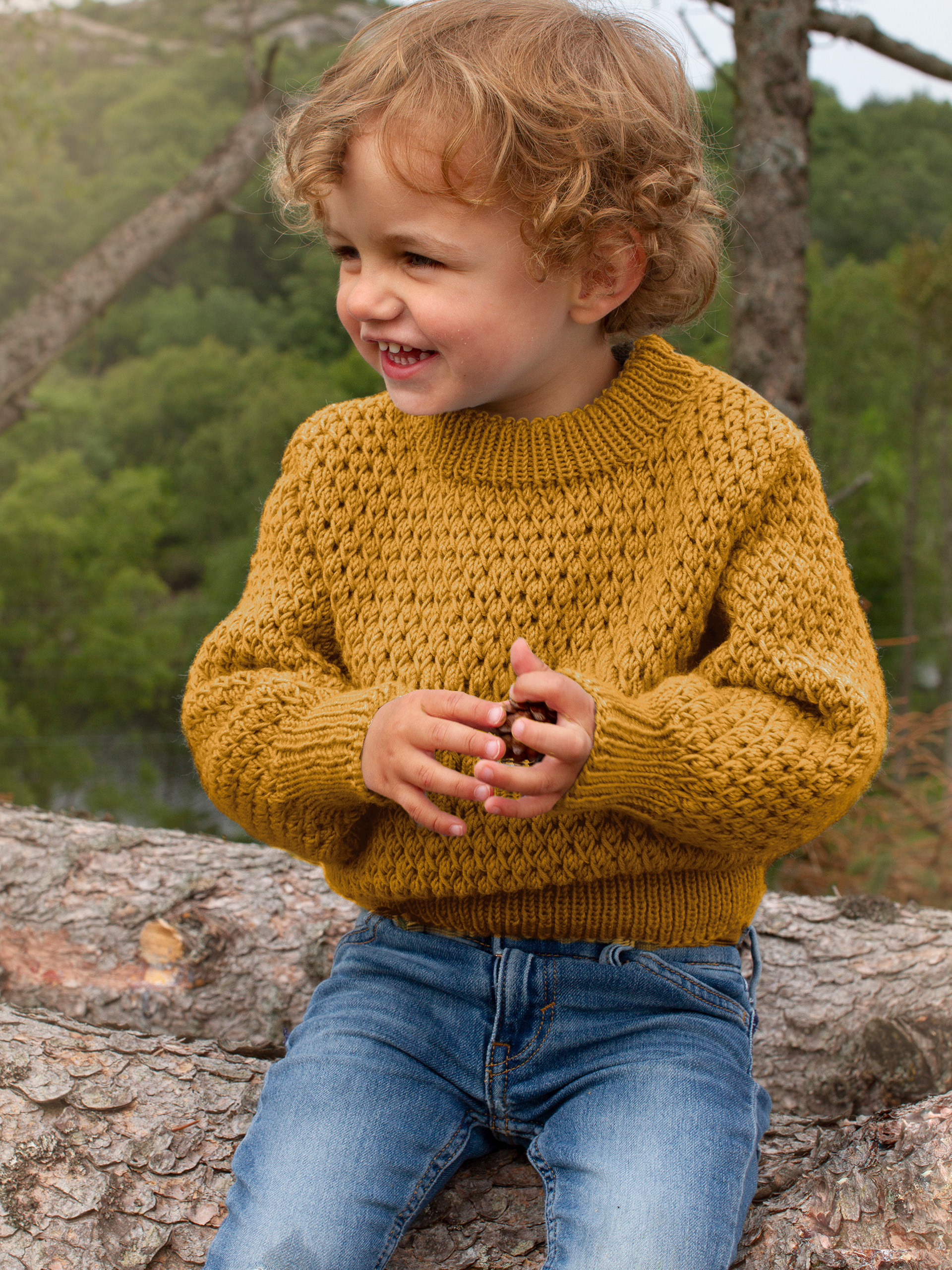 STAVA tröja ensfärgad gullgul