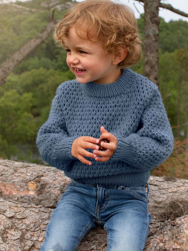 STAVA tröja ensfärgad denim