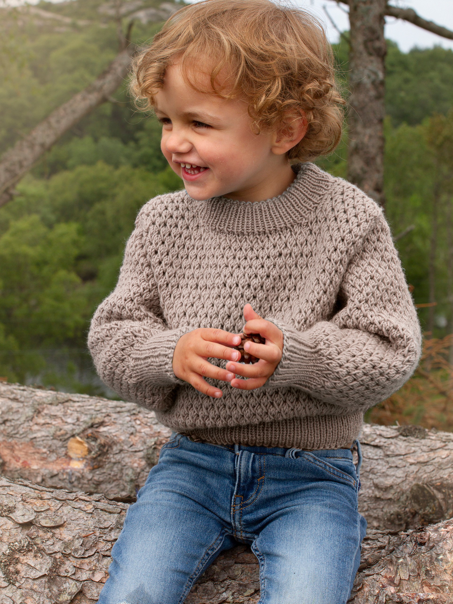 STAVA tröja ensfärgad beige