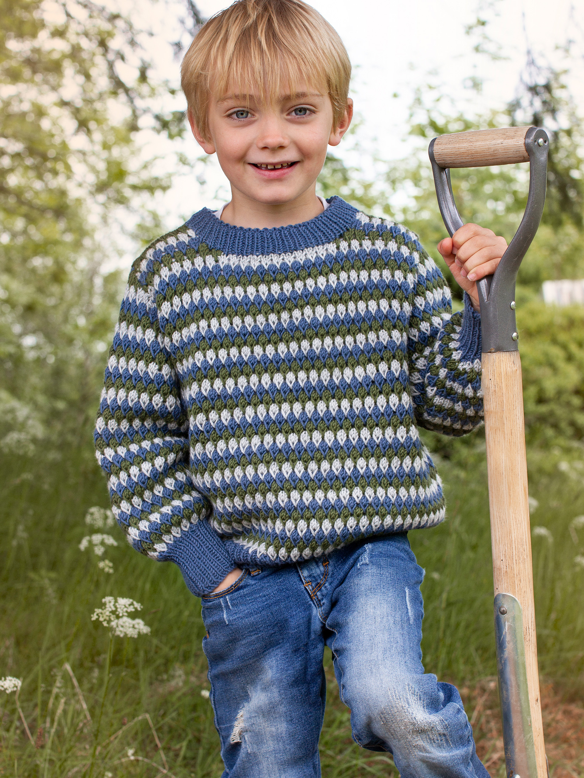 STAVA tröja ränder striper denim