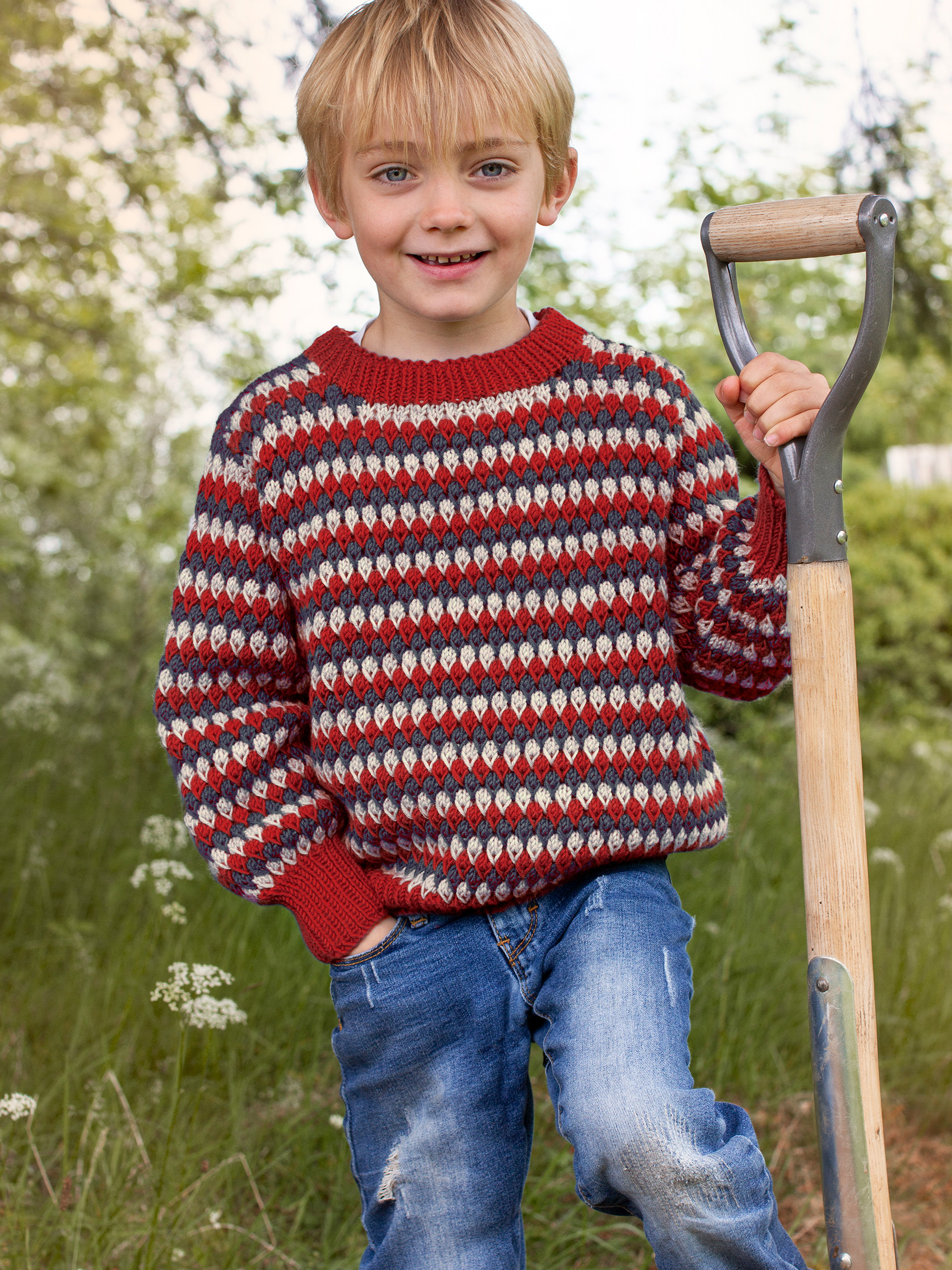 STAVA tröja ränder rød