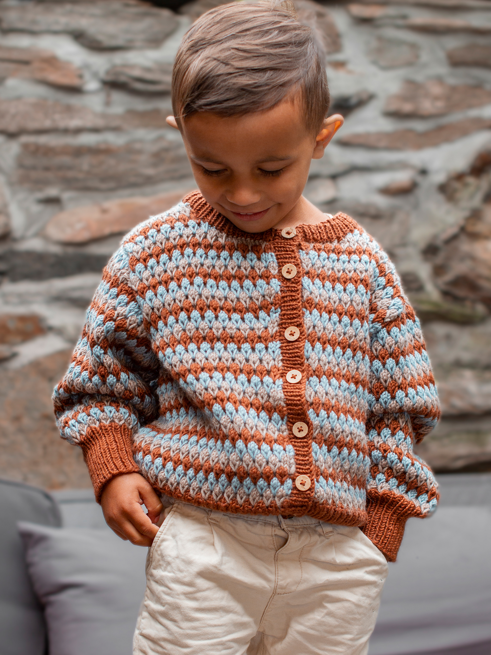 STAVA jacka ränder rustbrun