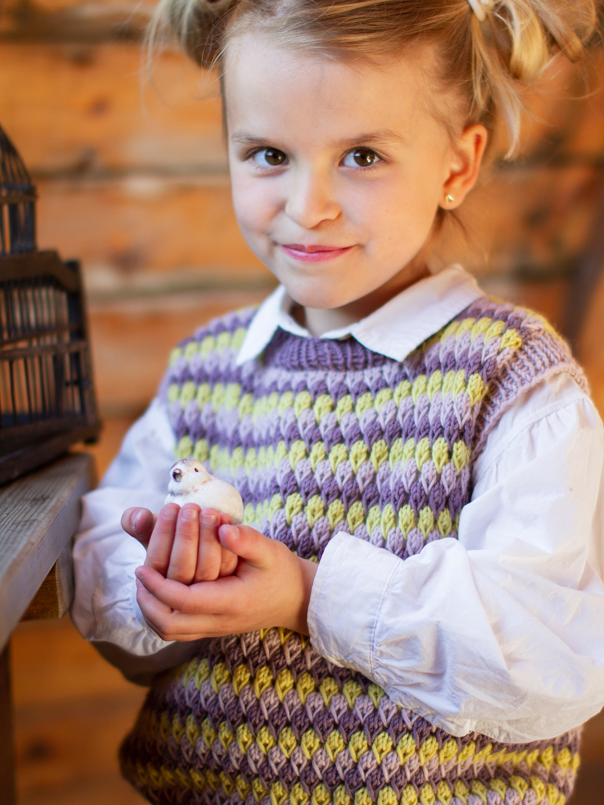 STAVA väst dus grålilla/gul