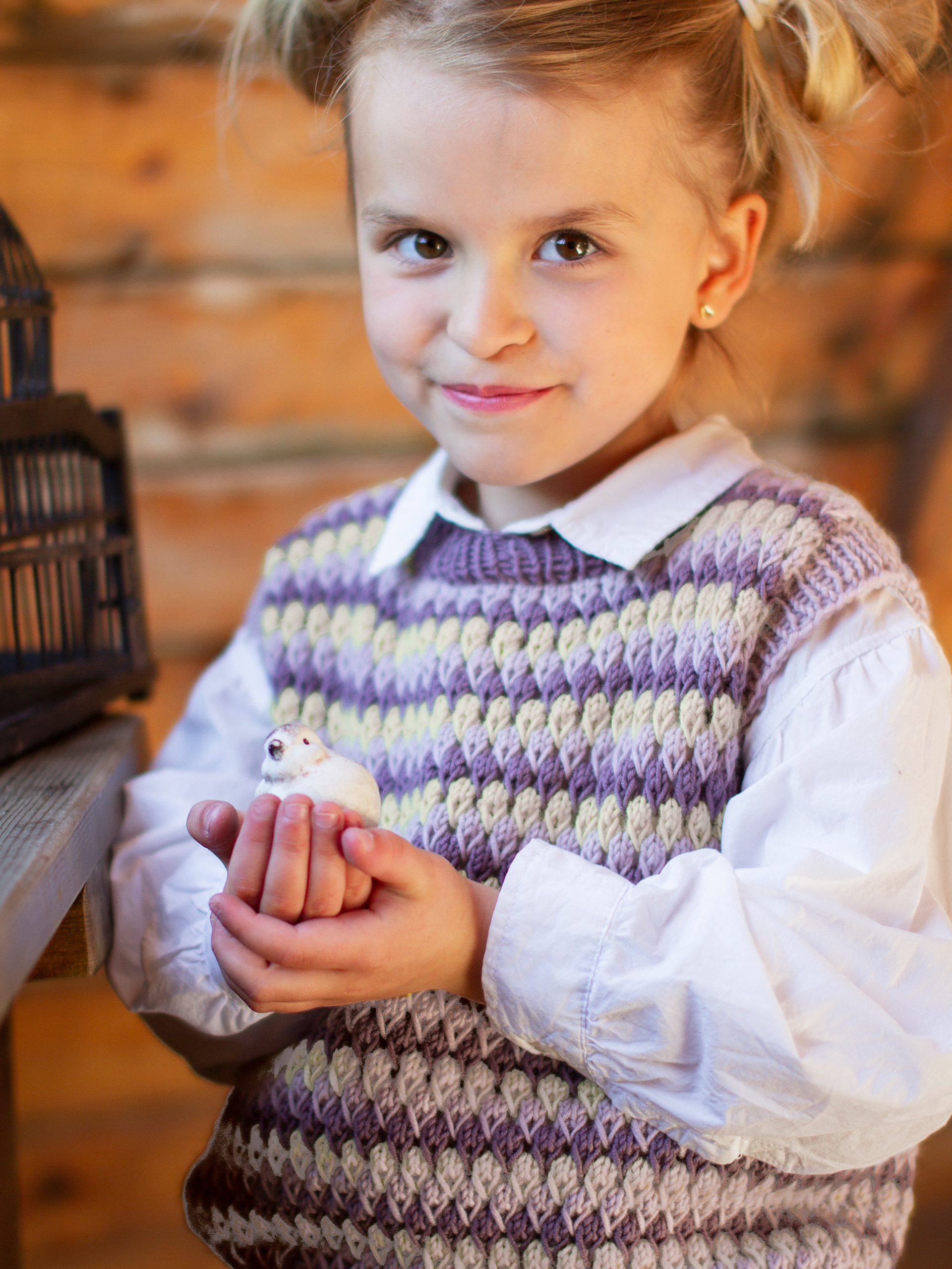 STAVA väst dus grålilla/kitt