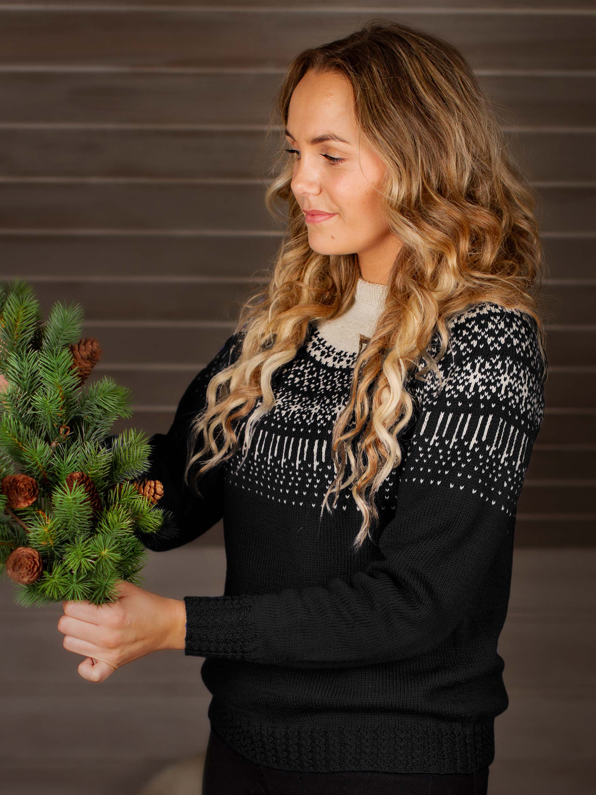 STJÄRNFALL tröja svart/kitt