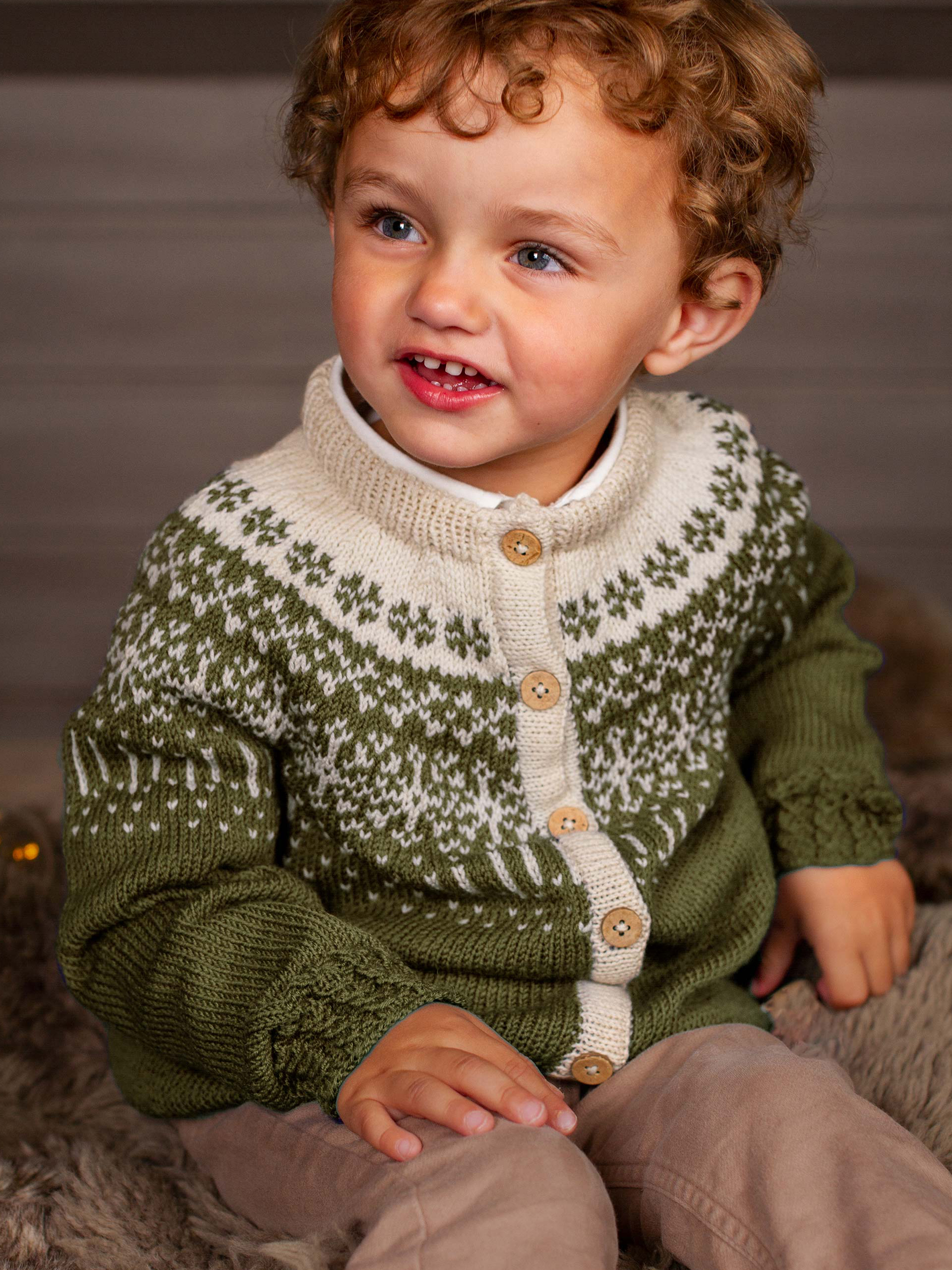 STJÄRNFALL jacka barn oliv/kitt