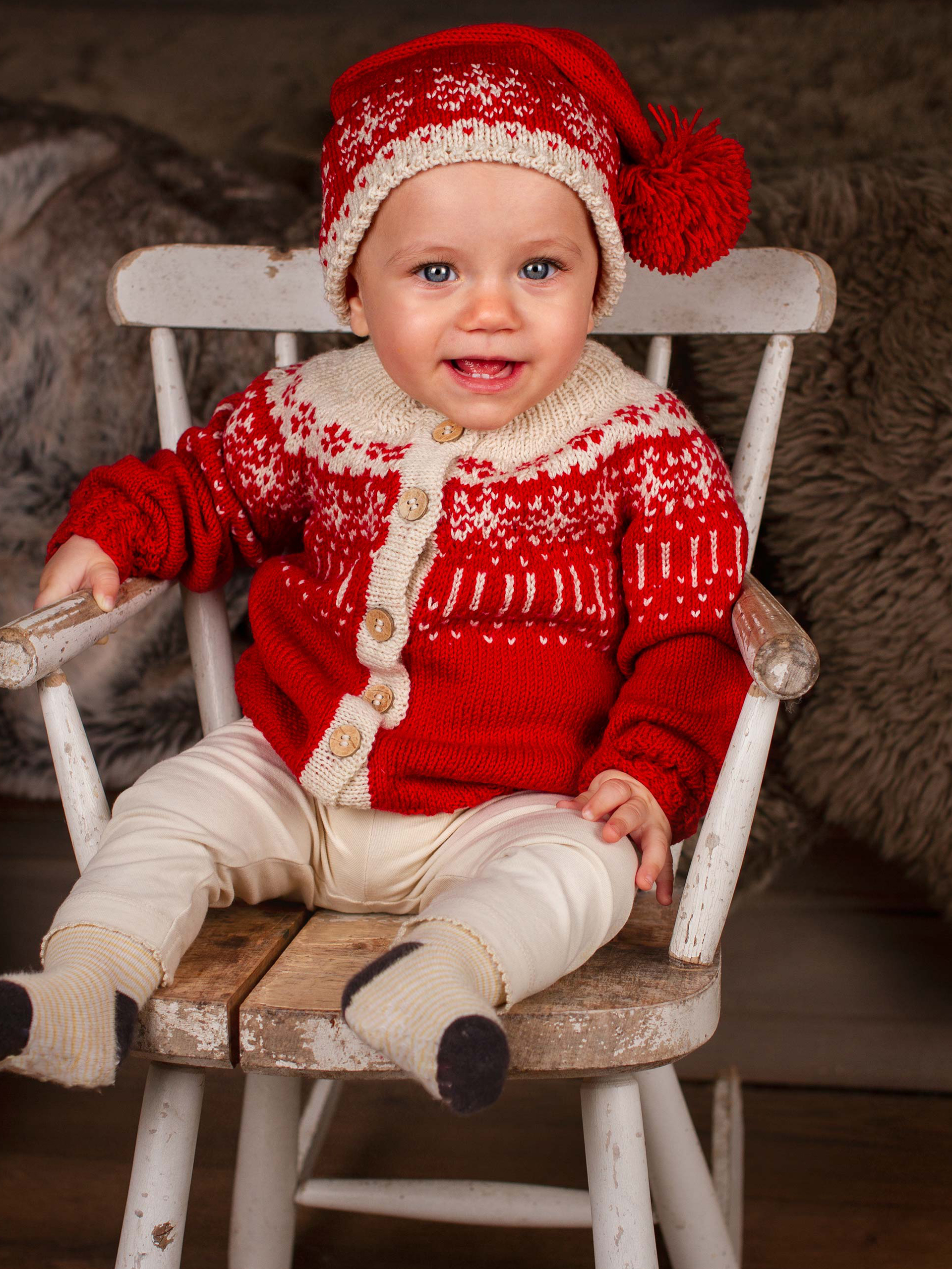 STJÄRNFALL jacka barn röd/kitt