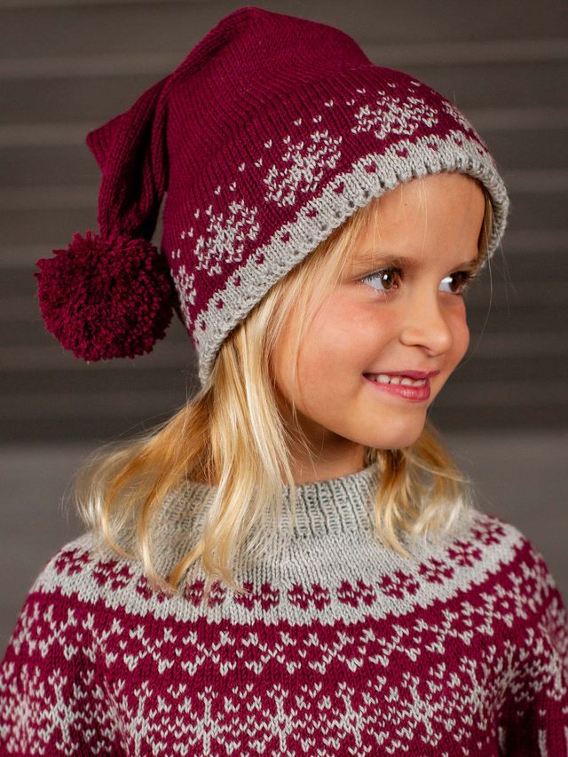 STJERNESKUDD lue burgunder-grå (Woolevo)