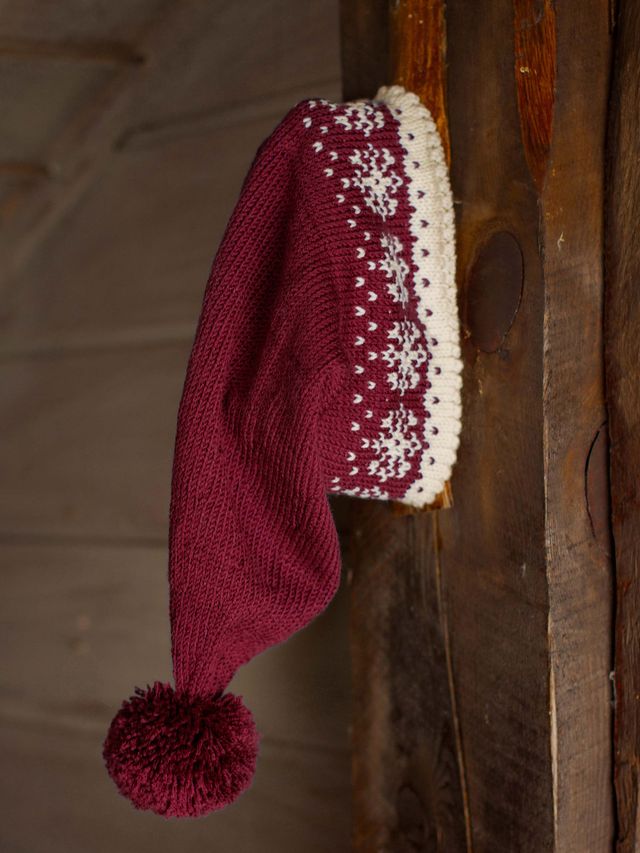 STJÄRNFALL tomteluva burgunder/kitt