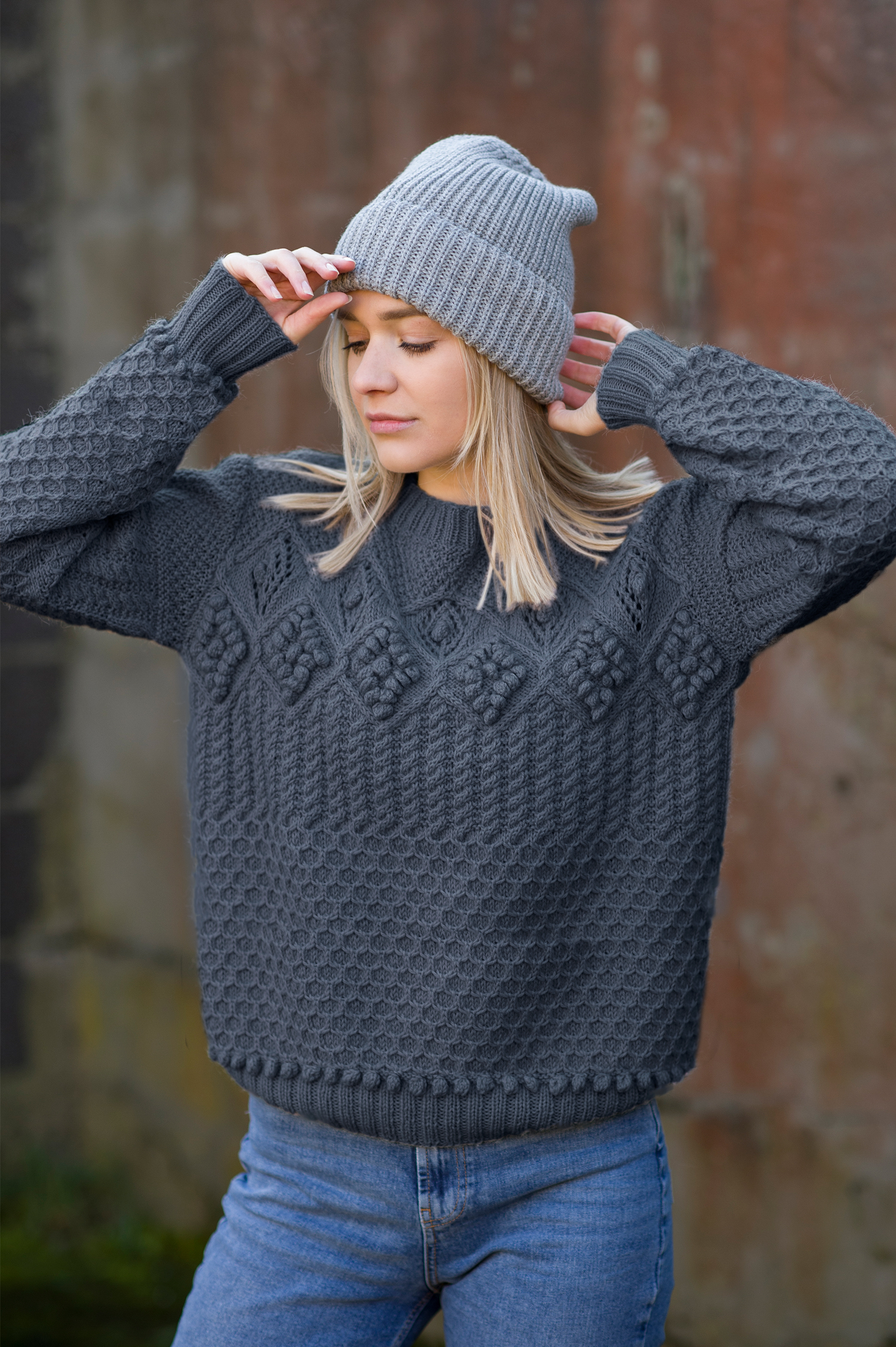 SUZANNE tröja gråblå