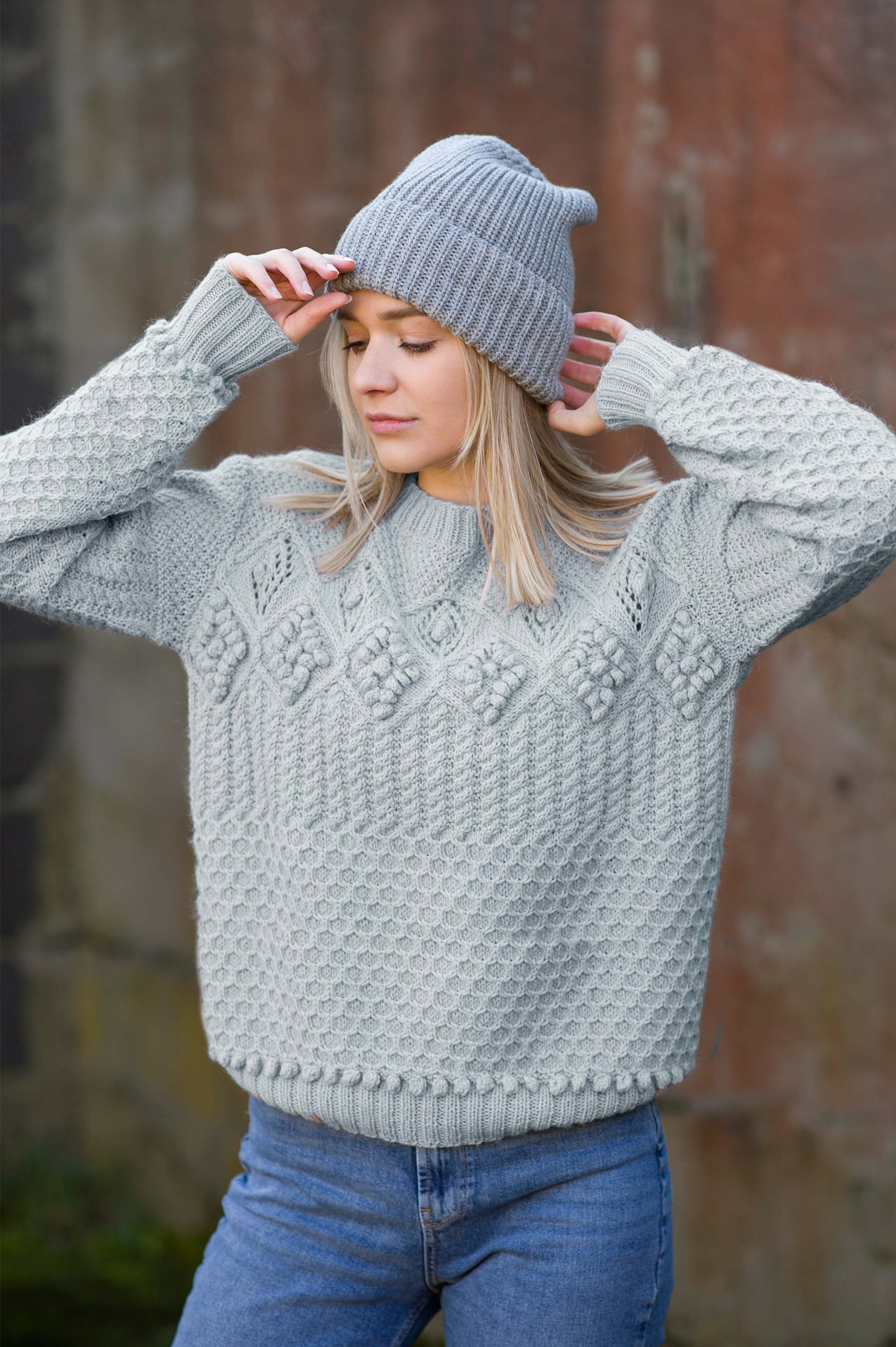 SUZANNE tröja ljus gråblå