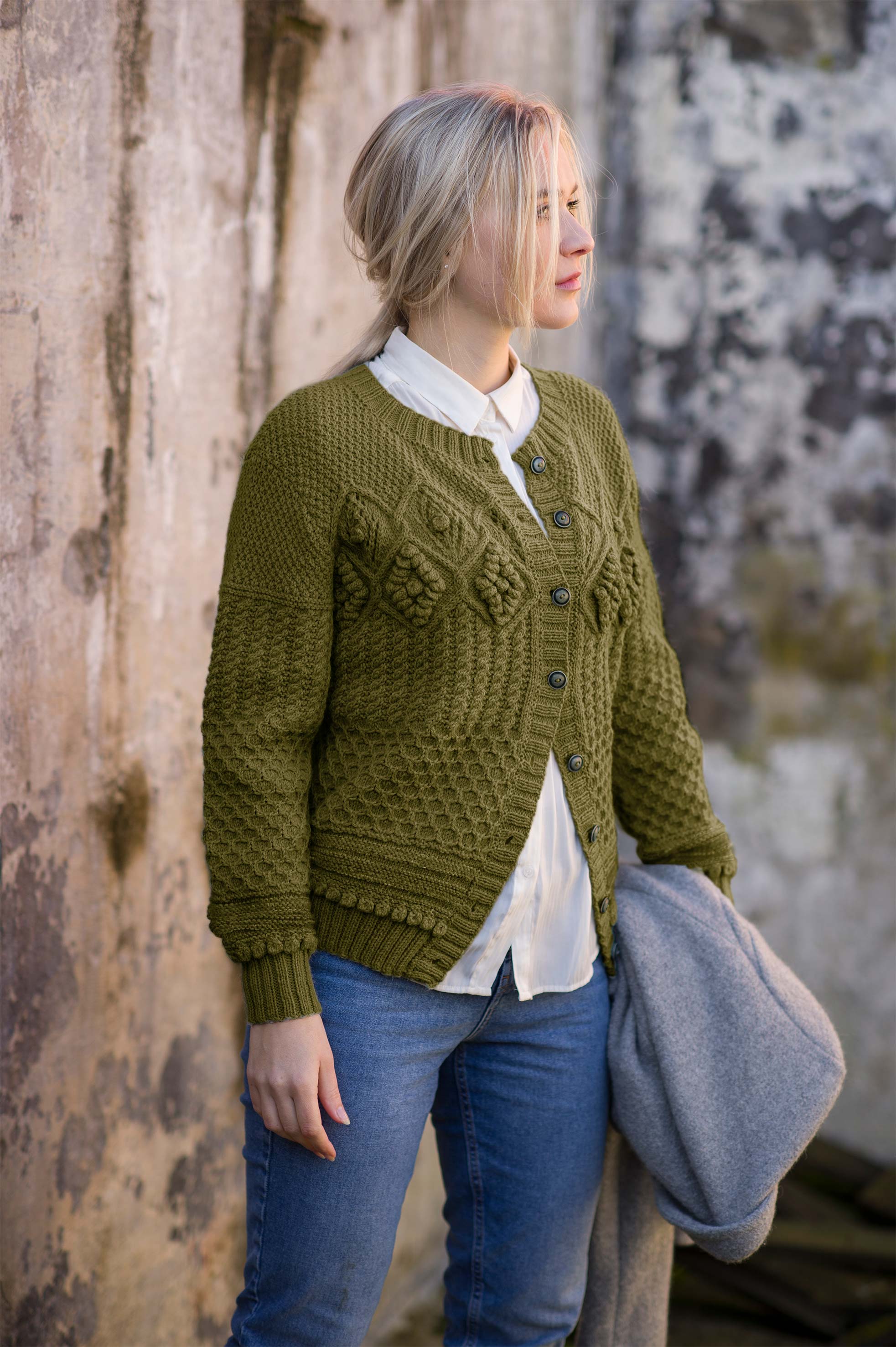 SUZANNE kofta olivgrön