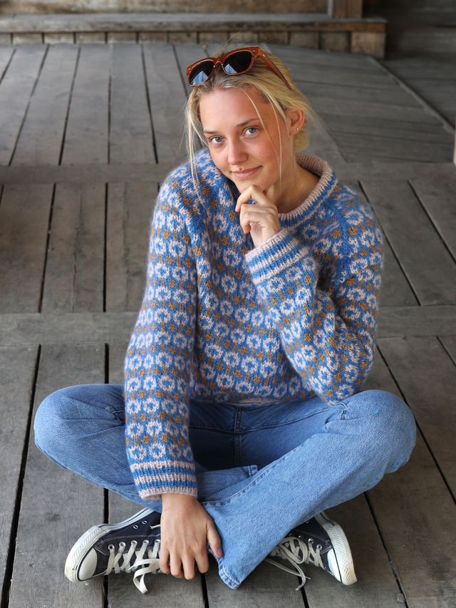 Svalastog kos blå beige