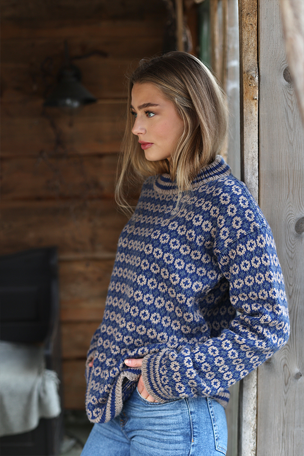 Svalastog dam blå beige