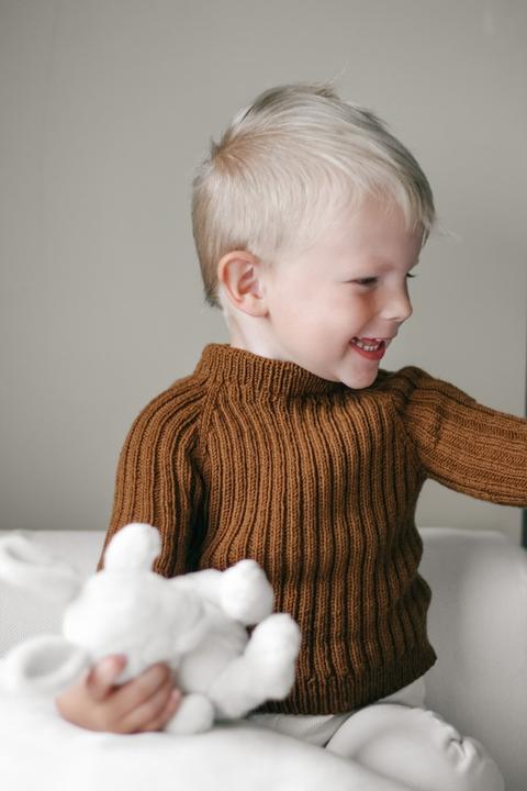 Rätstickade Tröjan mini earthy brown