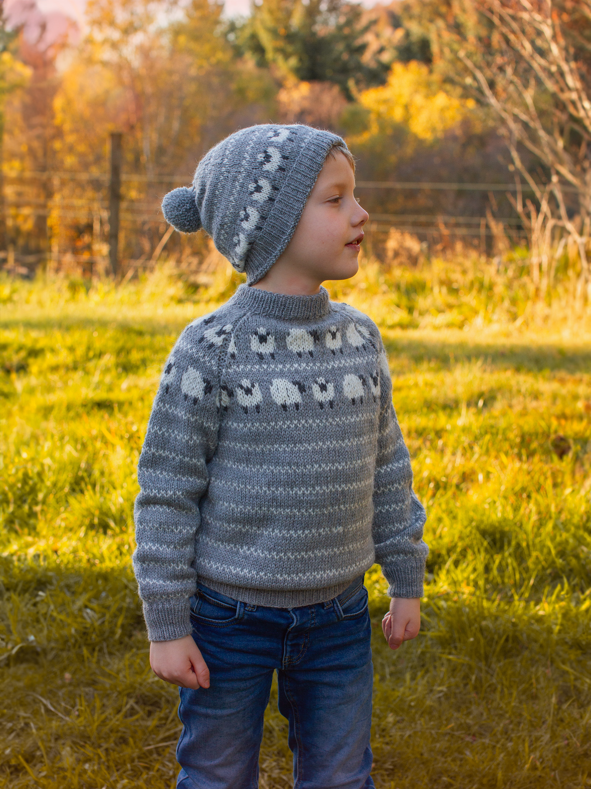 ULLAN tröjan & mössan mini gråmelerad