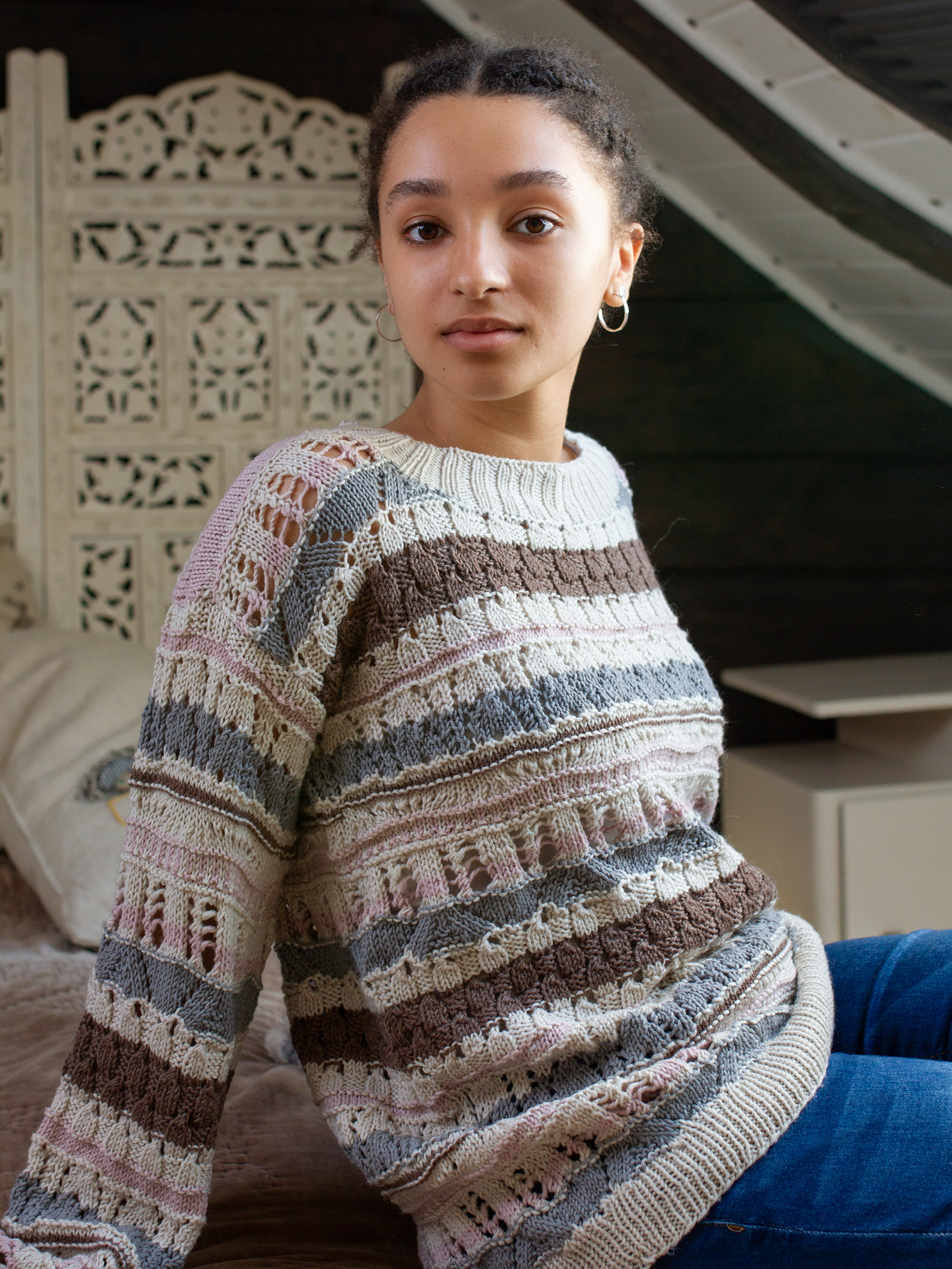 323K-10b VAGABOND tröja randigt