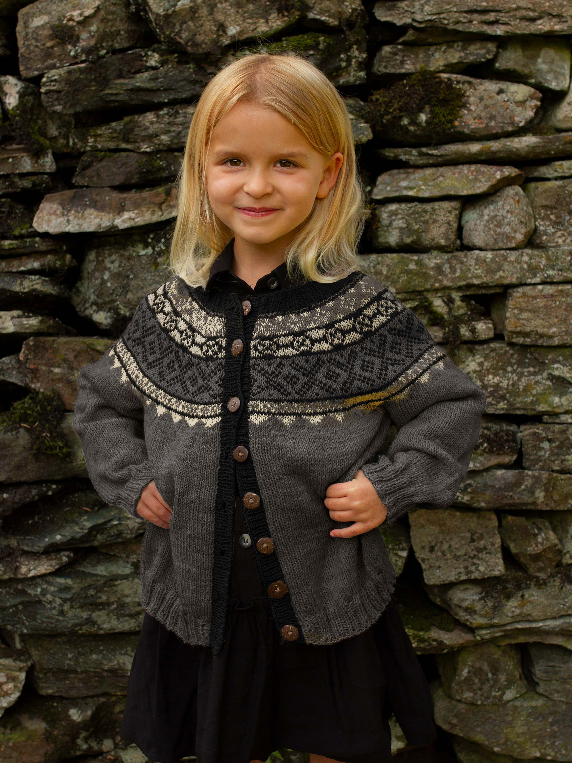 Vigga cardigan gråmelerad