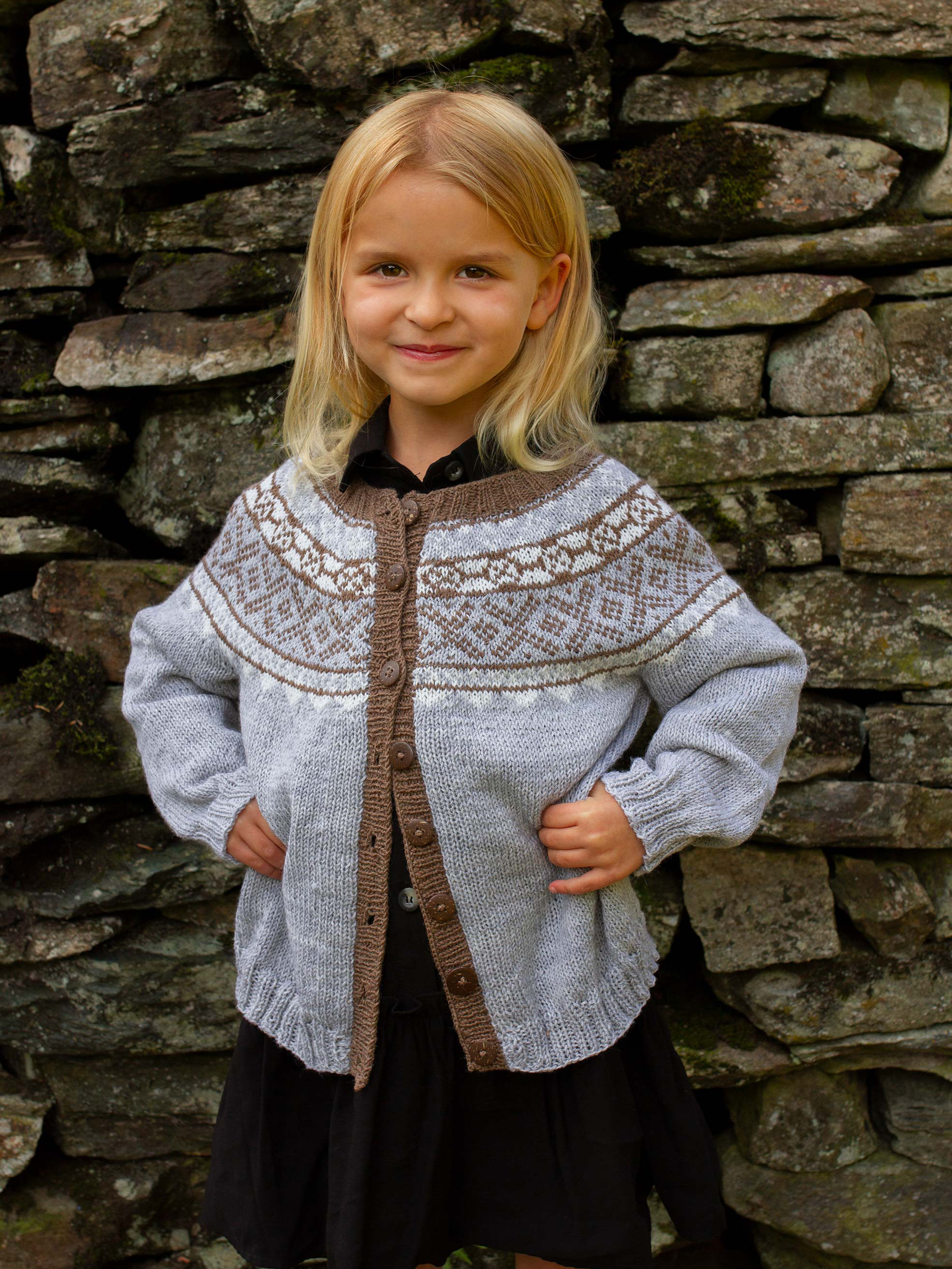 Vigga cardigan ljus gråmelerad