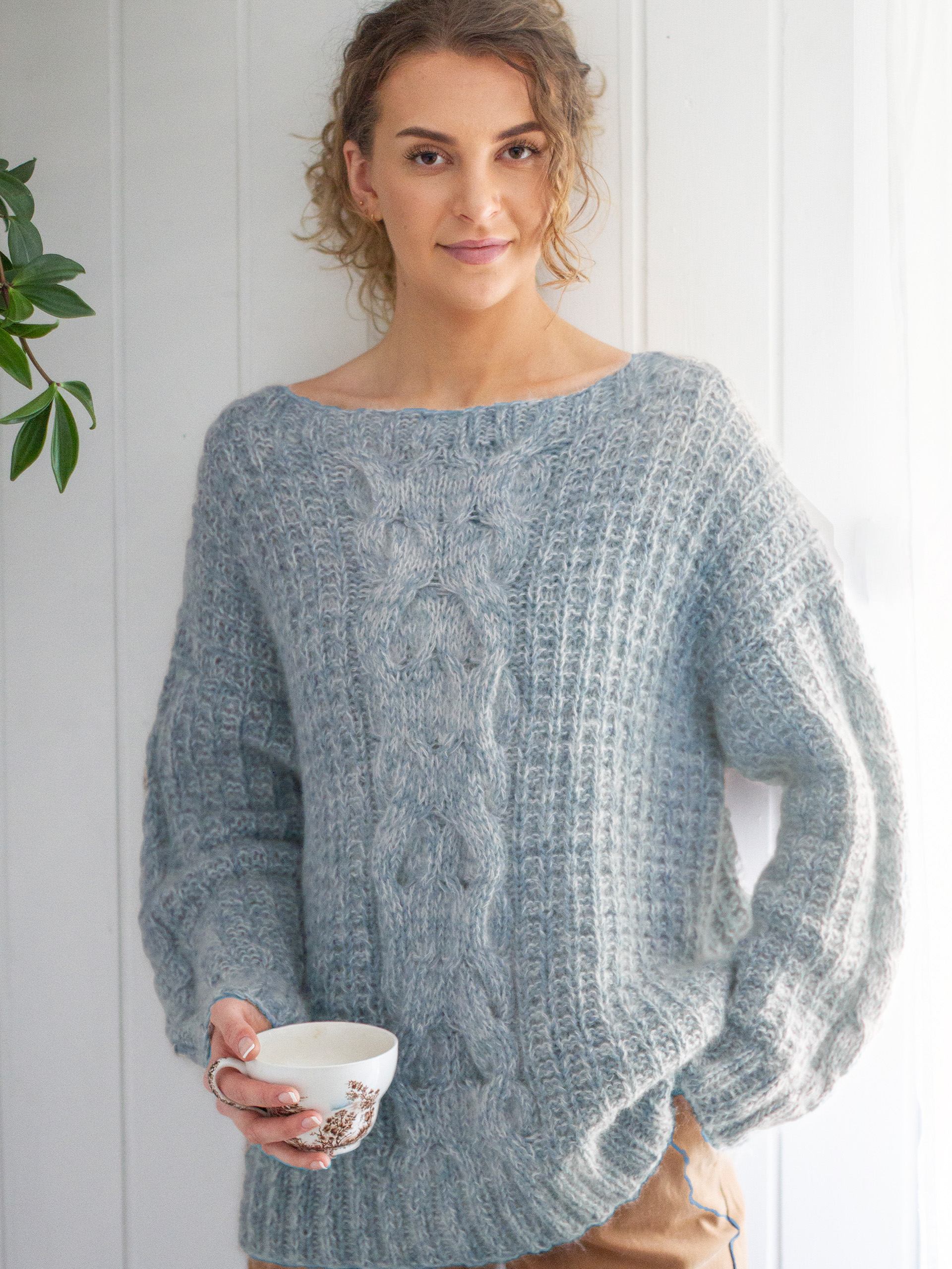 VIVENDEL tröja ljus blåmelerad