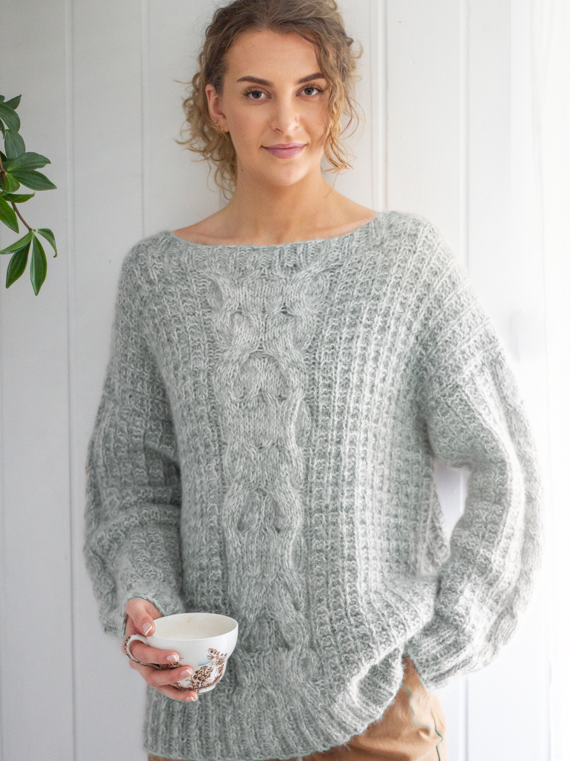 VIVENDEL tröja ljus gråmelerad